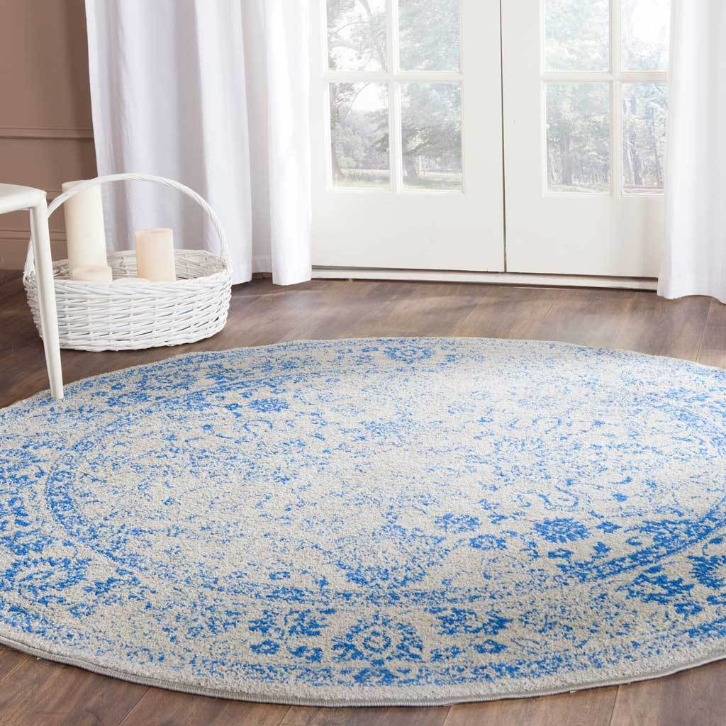 Adirondack Pastoral Gray/Blue Round Rug - Image 2