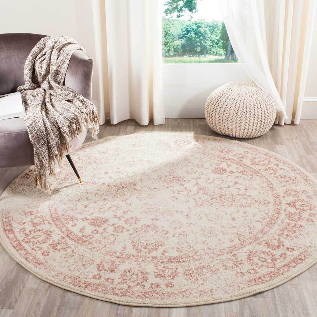 Adirondack Pastoral Ivory/Rose Round Rug - Image 3