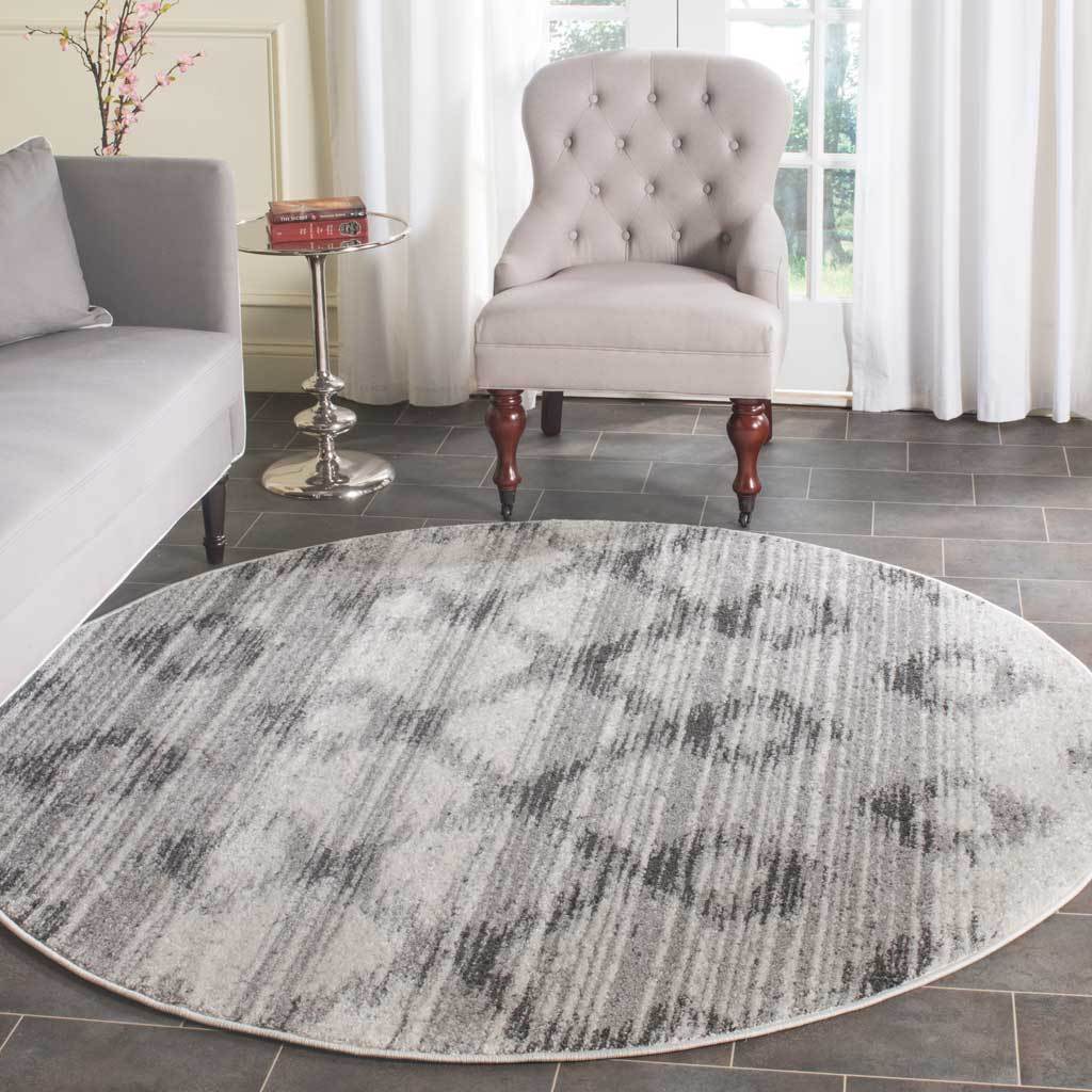 Adirondack Silver/Charcoal Round Rug - Image 3