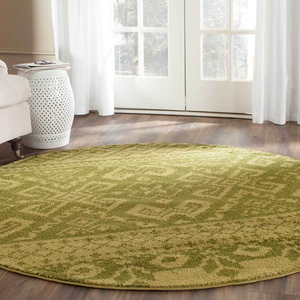 Adirondack Tribal Green/Dark Green Round Rug - Image 2