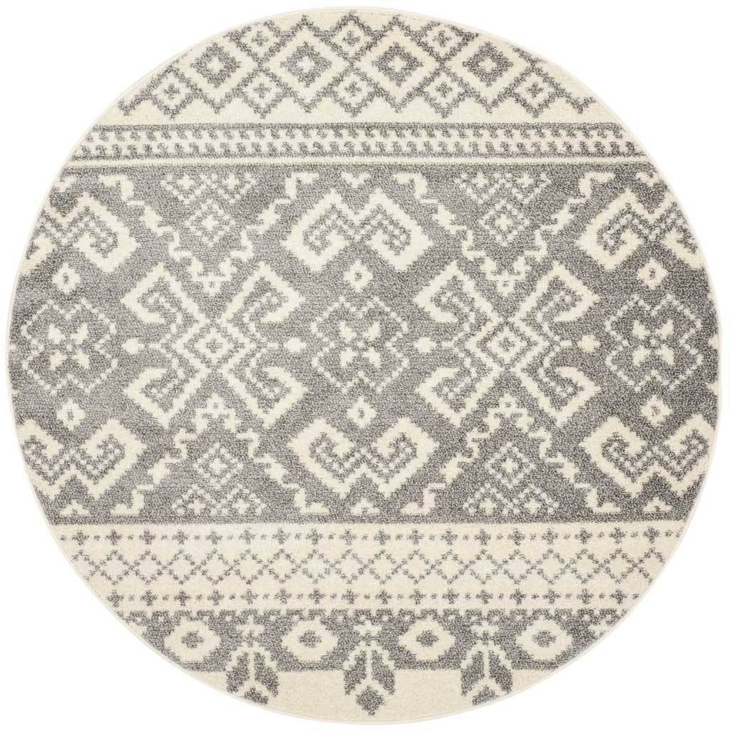 Adirondack Tribal Ivory/Silver Round Rug - Image 2