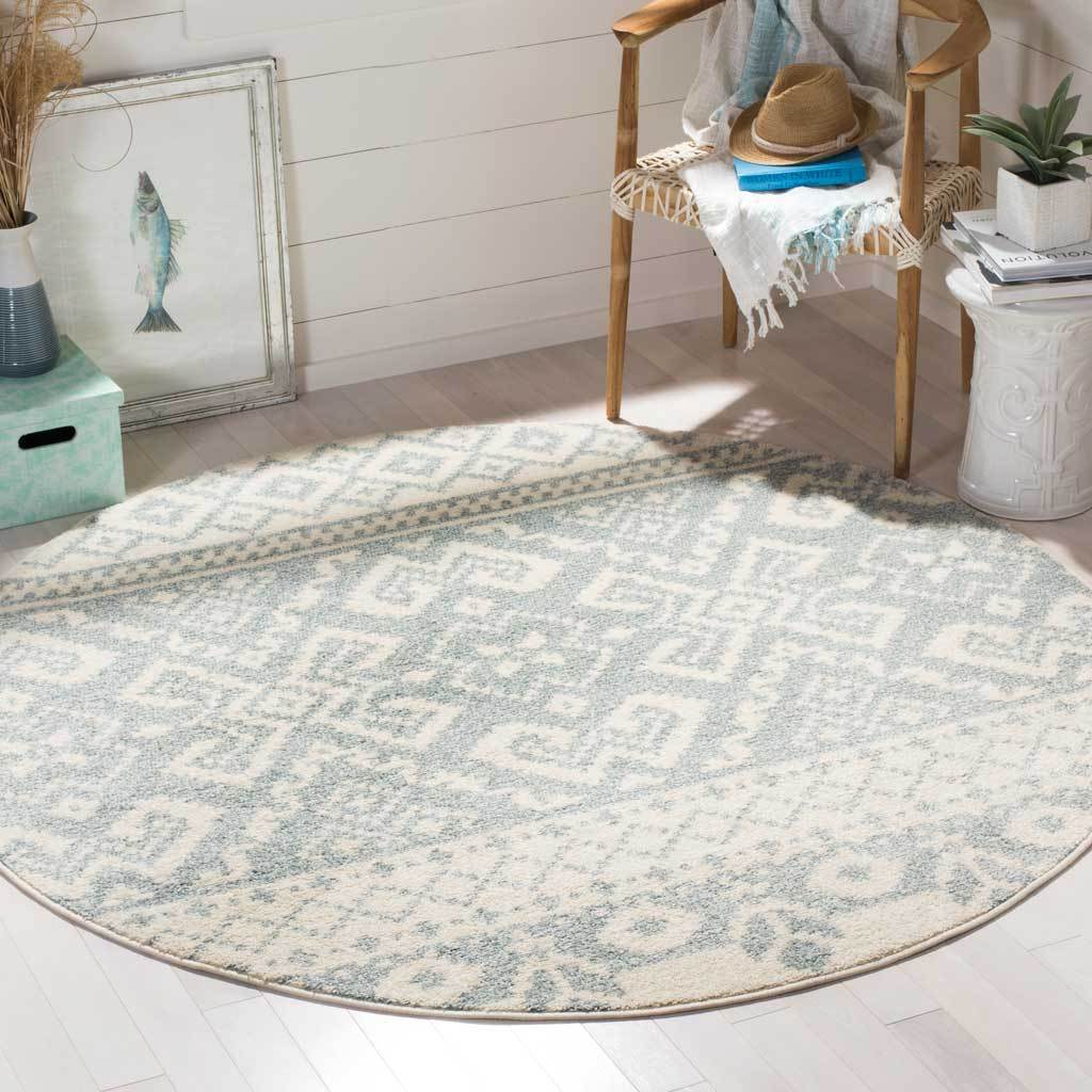Adirondack Tribal Ivory/Slate Round Rug - Image 3