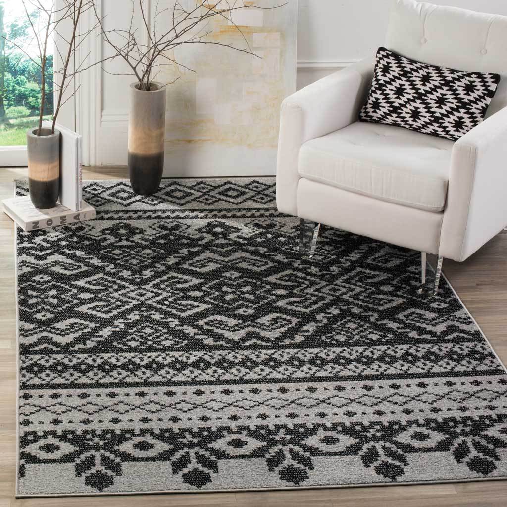 Adirondack Tribal Silver/Black Area Rug - Image 7