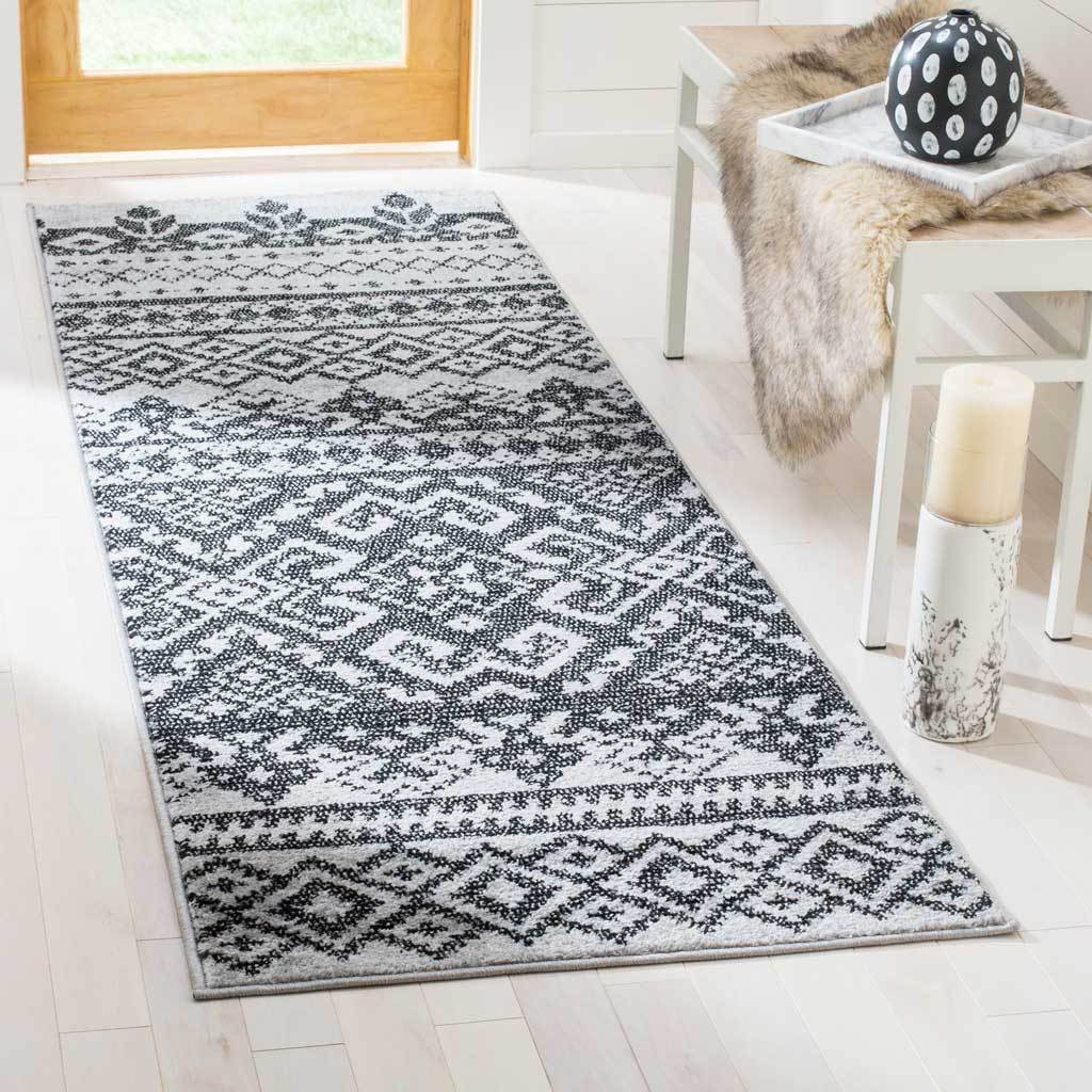 Adirondack Tribal Silver/Black Runner Rug - Image 2