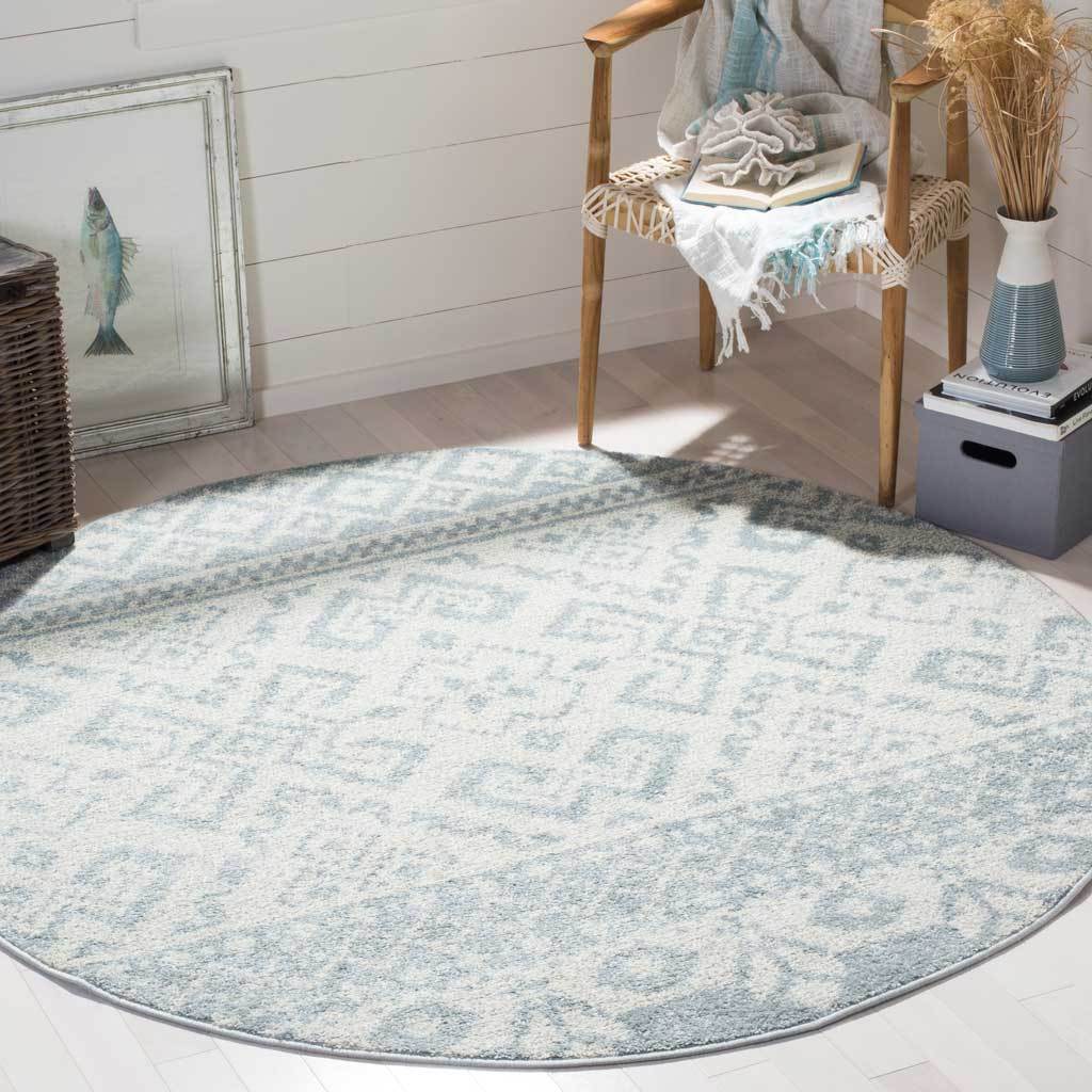 Adirondack Tribal Slate/Ivory Round Rug - Image 3