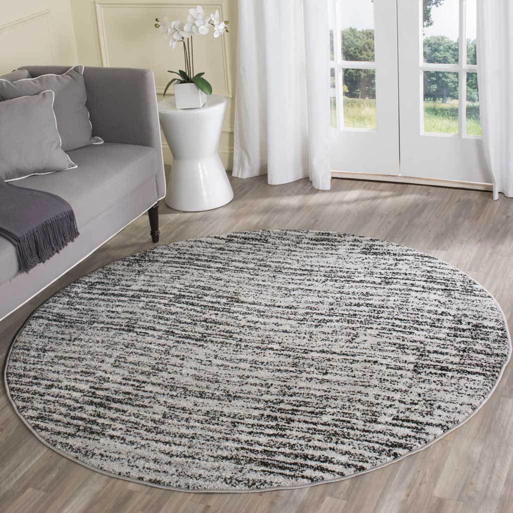 Adirondack Wave Black/Silver Round Rug - Image 3
