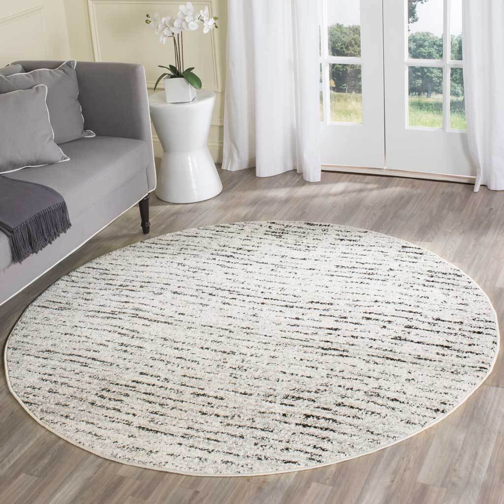 Adirondack Wave Ivory/Silver Round Rug - Image 3