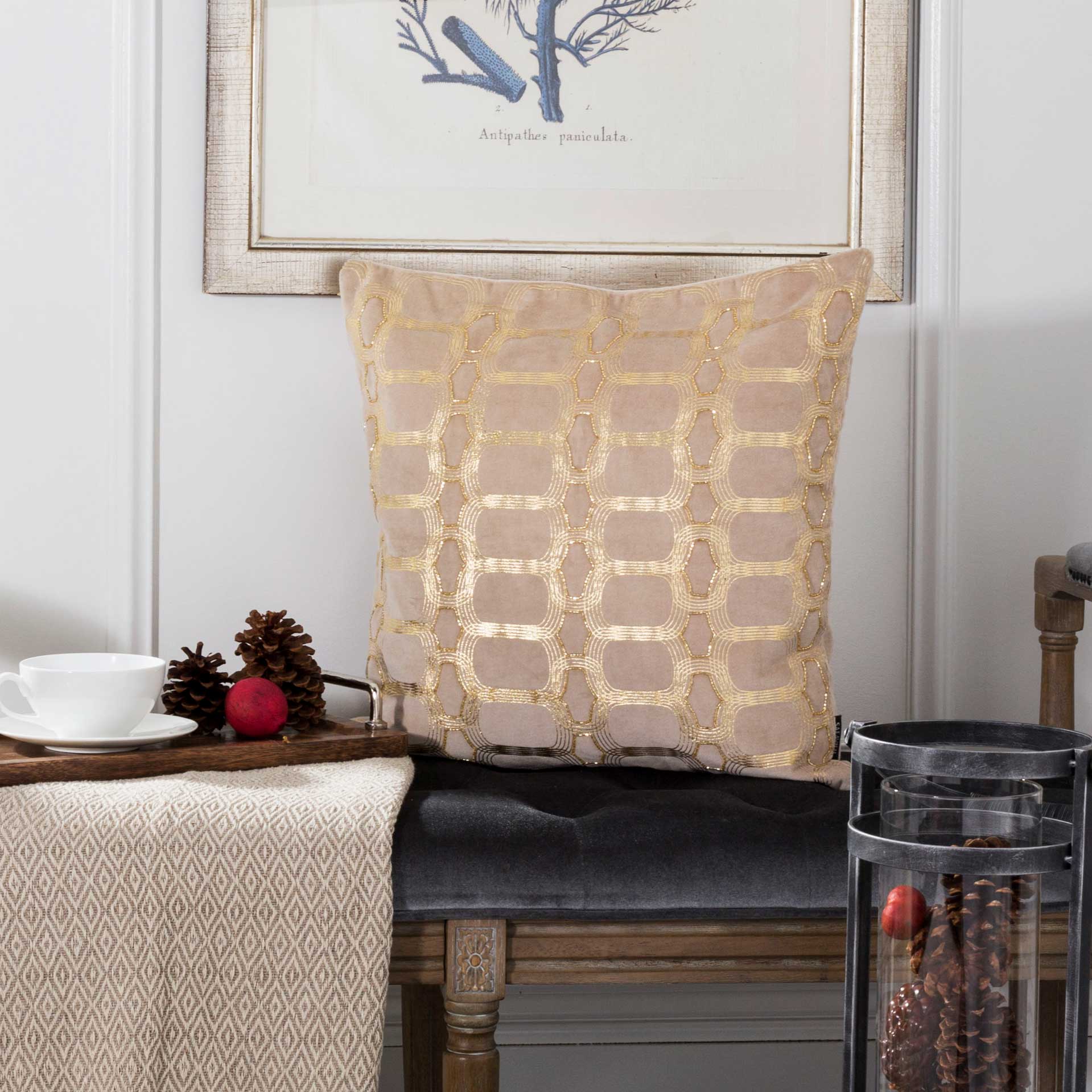 Adjacent Pillow Beige/Gold - Image 3