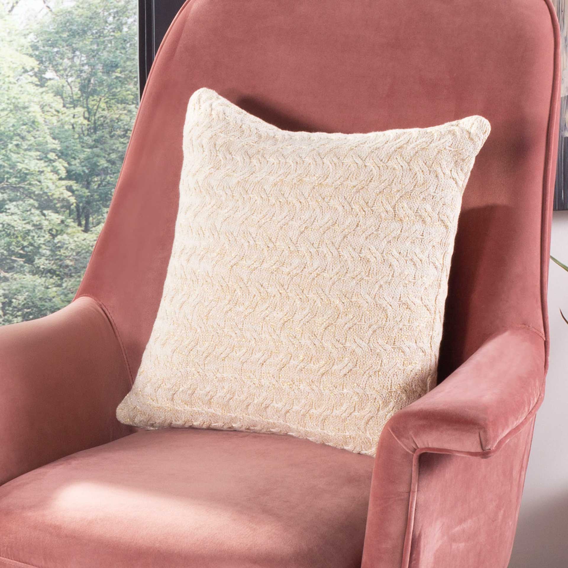 Admiration Knit Pillow Natural/Gold - Image 2
