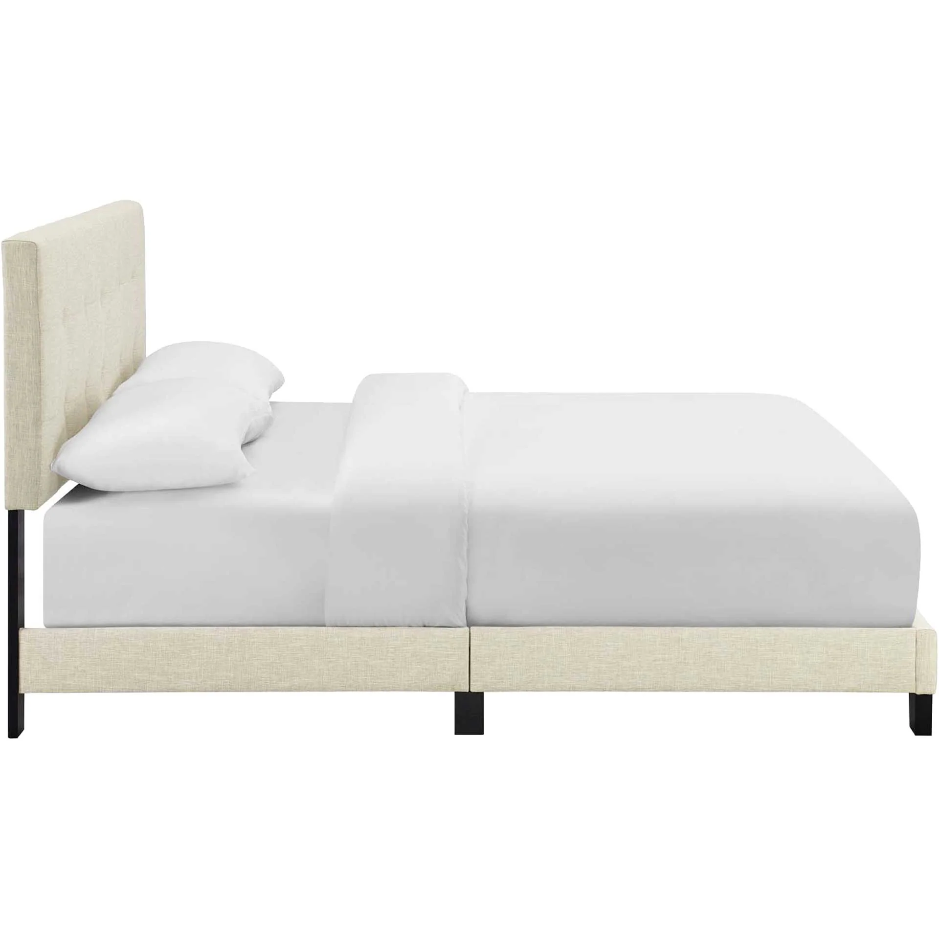 Adriane Upholstered Fabric Bed Beige - Image 3
