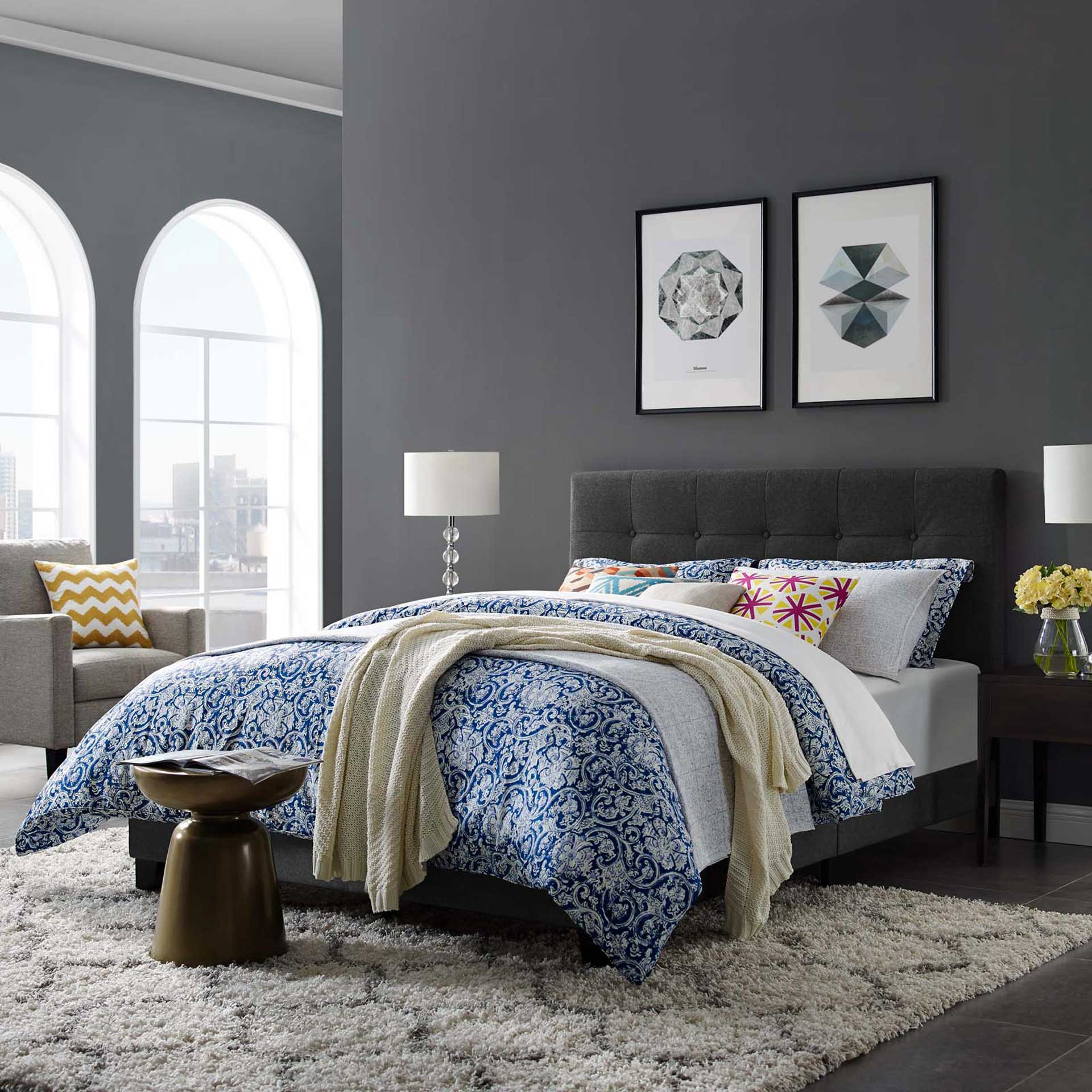 Adriane Upholstered Fabric Bed Gray - Image 5