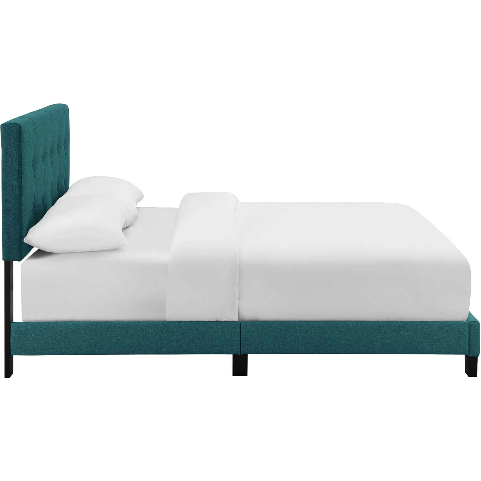 Adriane Upholstered Fabric Bed Teal - Image 3