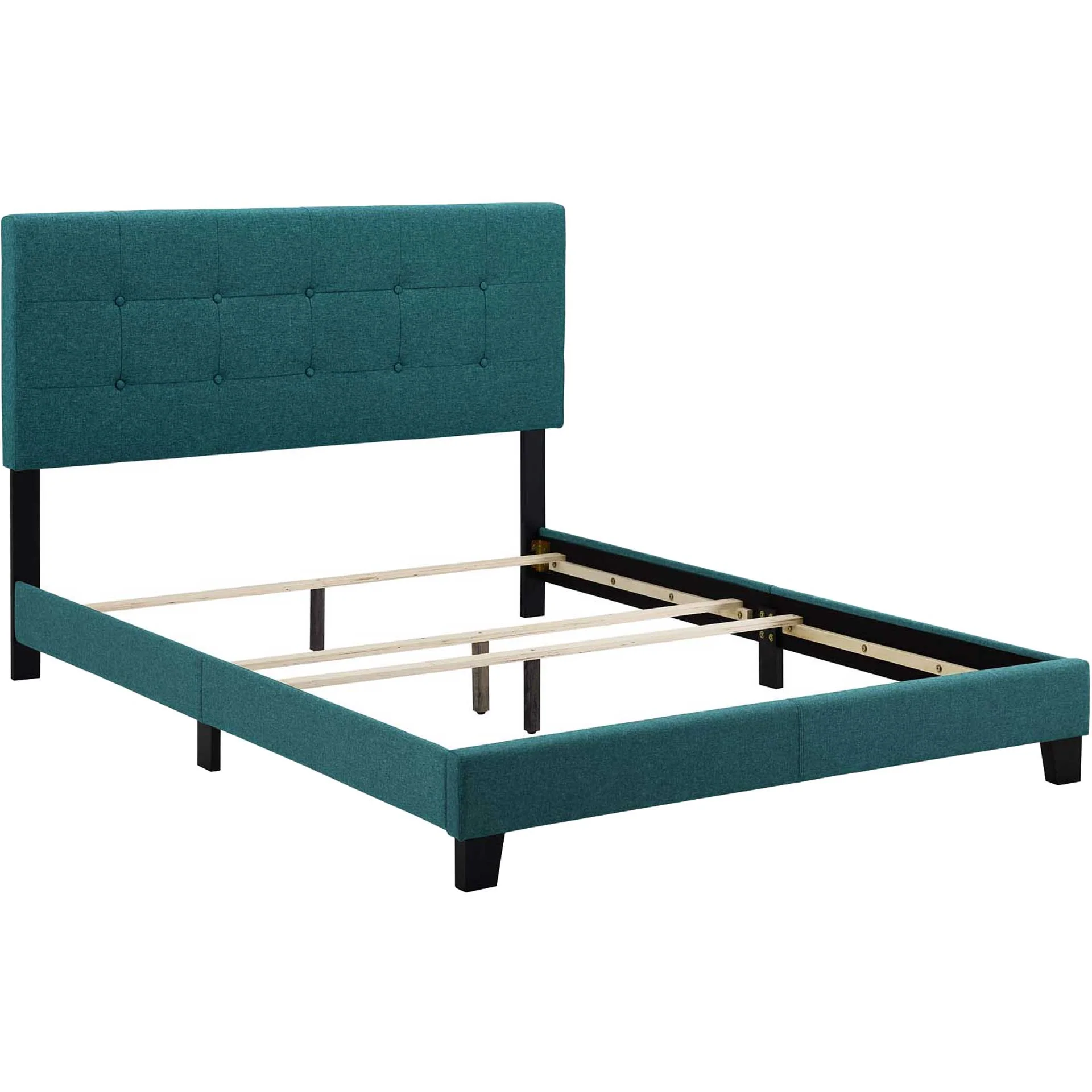 Adriane Upholstered Fabric Bed Teal - Image 4