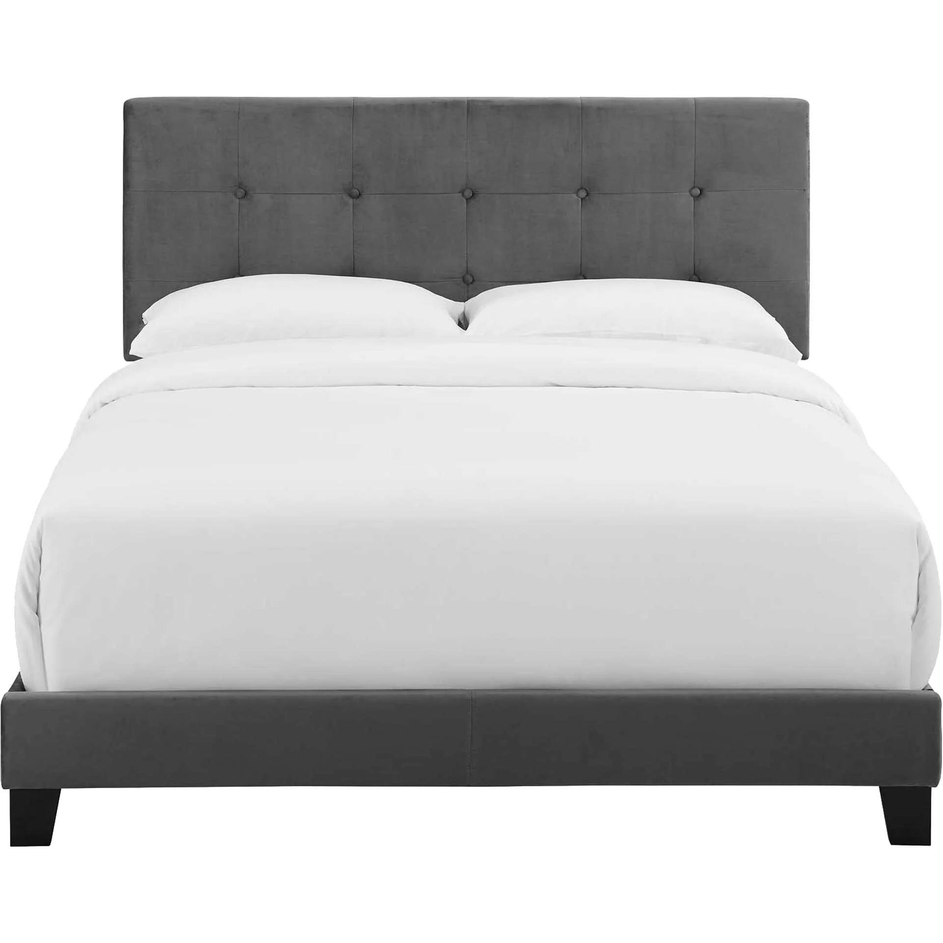 Adriane Upholstered Velvet Bed Gray - Image 2