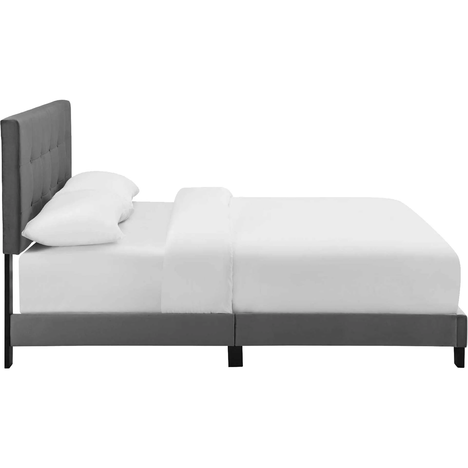 Adriane Upholstered Velvet Bed Gray - Image 3