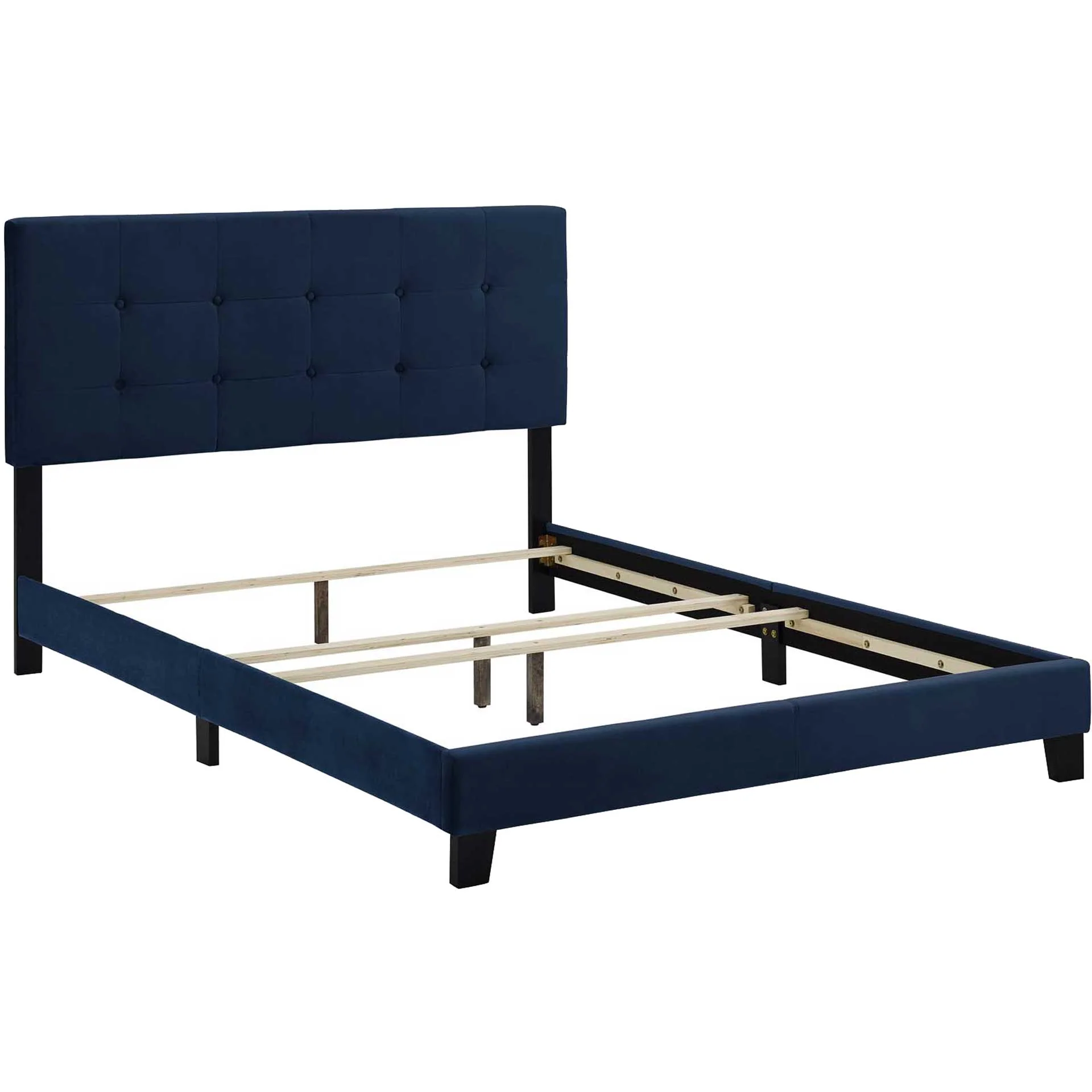 Adriane Upholstered Velvet Bed Midnight Blue - Image 4