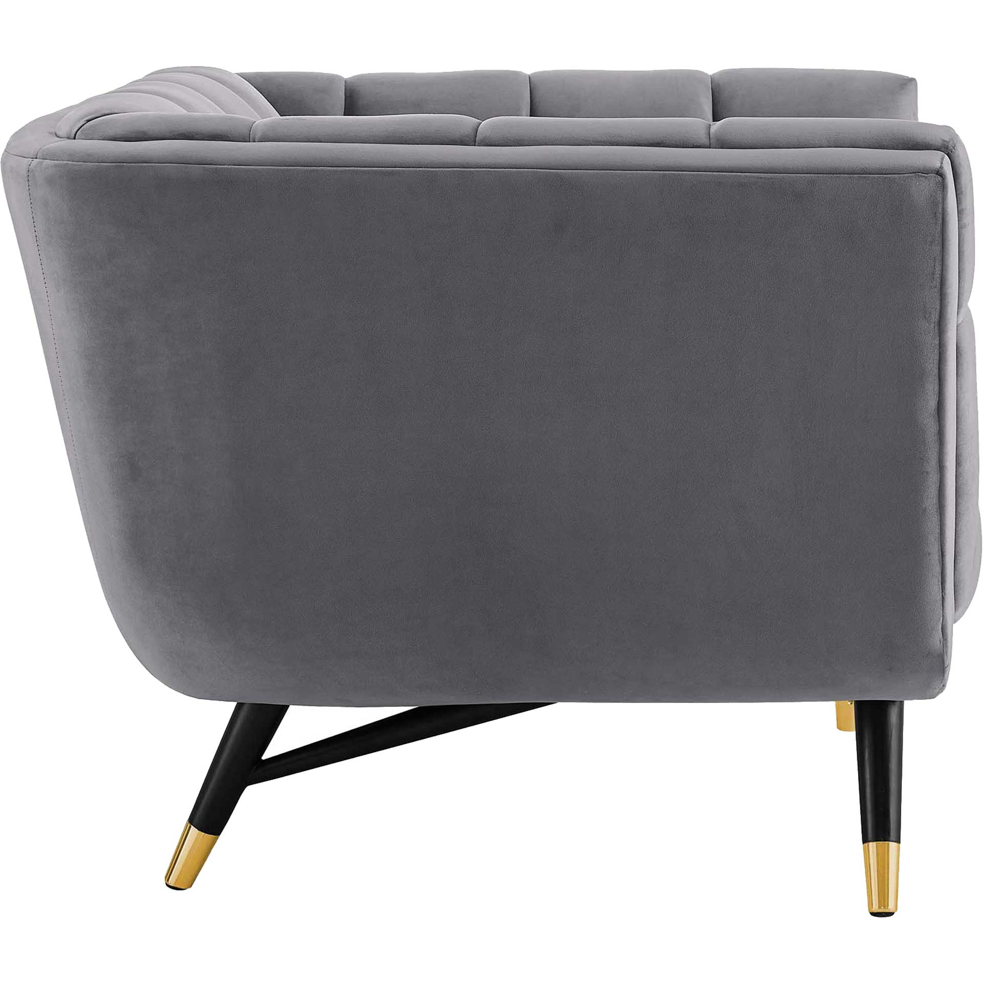 Adrianna Upholstered Velvet Armchair Gray - Image 3