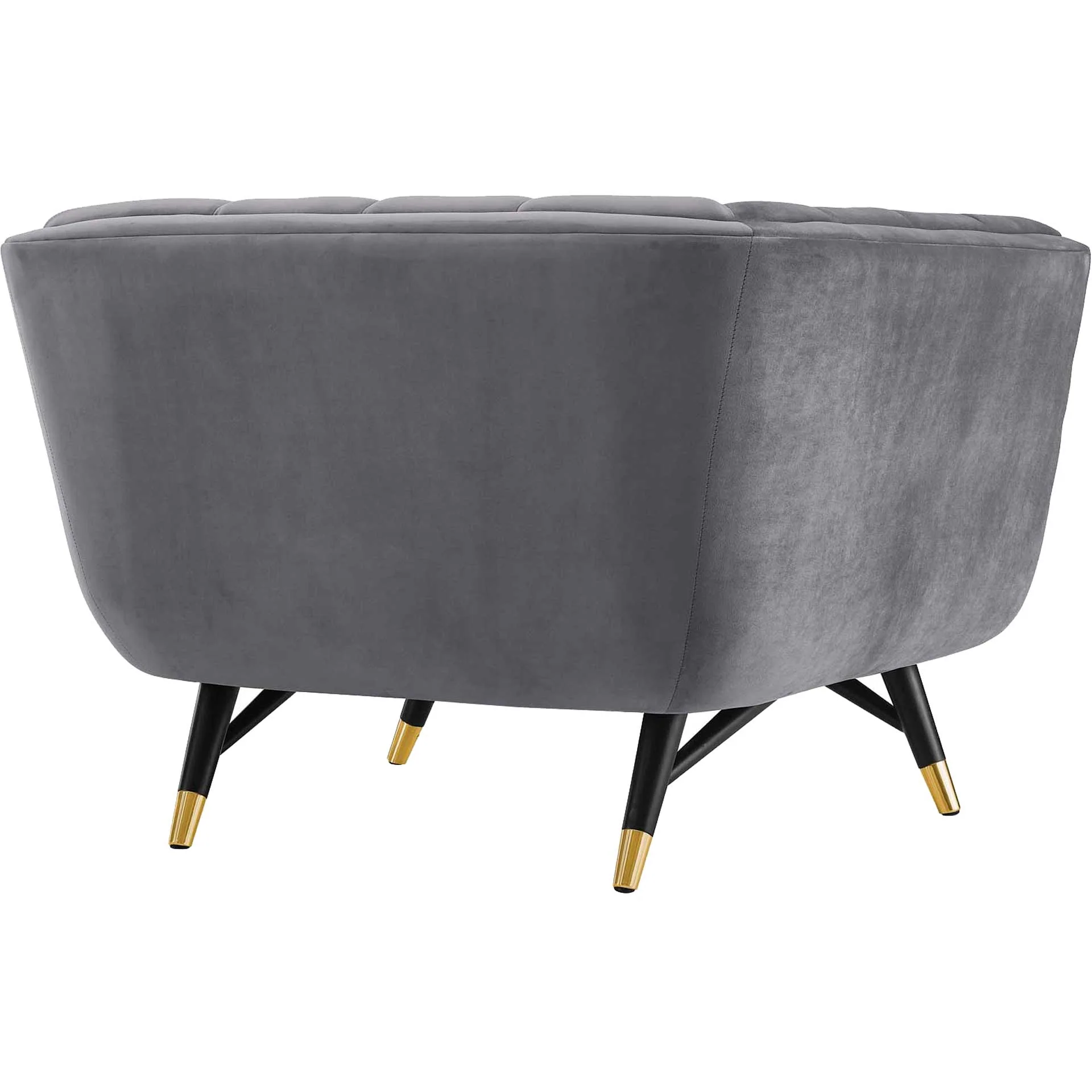 Adrianna Upholstered Velvet Armchair Gray - Image 4