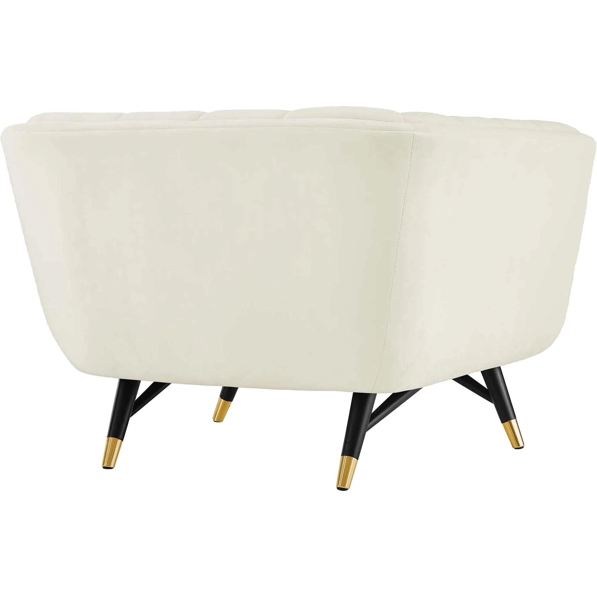 Adrianna Upholstered Velvet Armchair Ivory - Image 4
