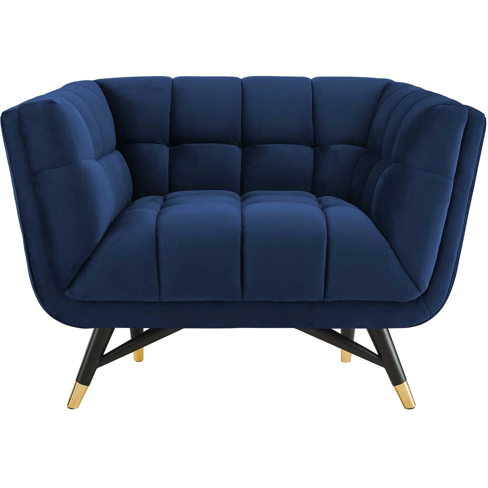 Adrianna Upholstered Velvet Armchair Midnight Blue - Image 2