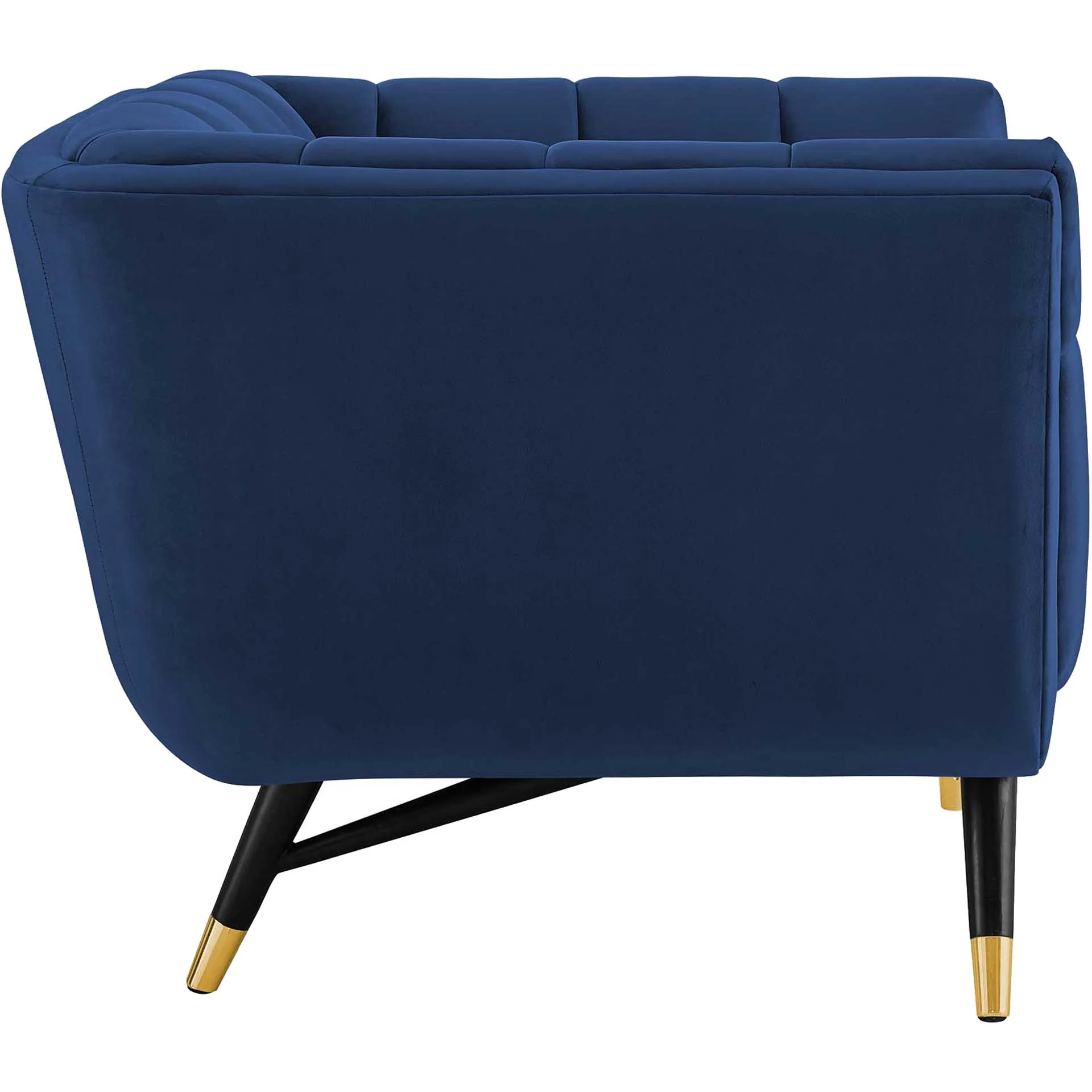 Adrianna Upholstered Velvet Armchair Midnight Blue - Image 3
