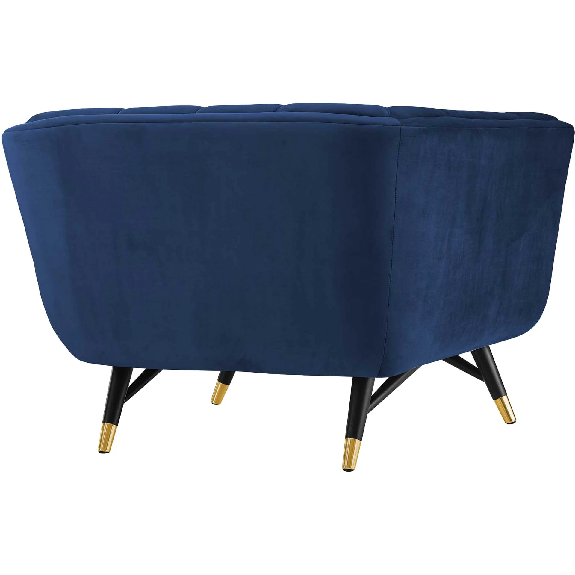 Adrianna Upholstered Velvet Armchair Midnight Blue - Image 4
