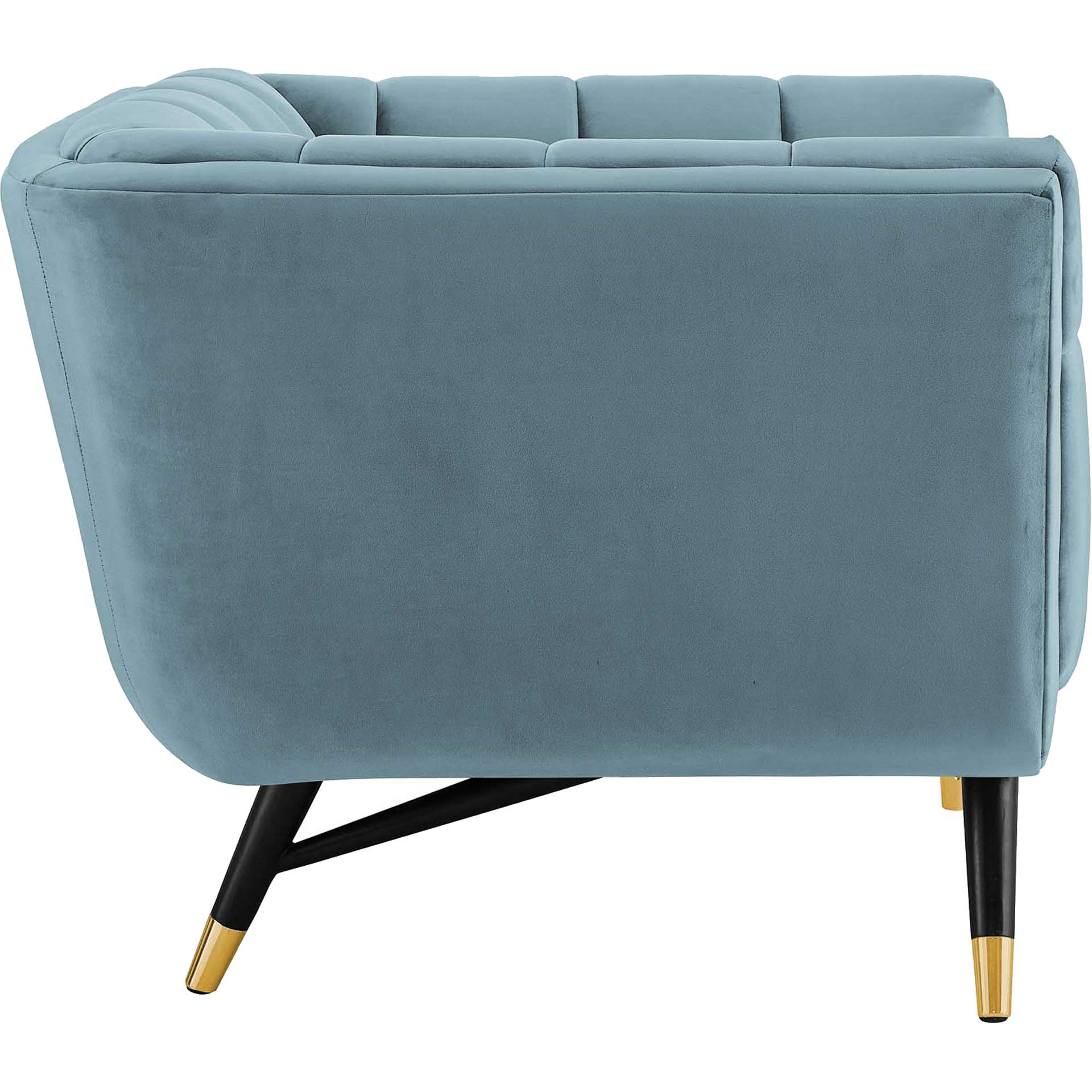 Adrianna Upholstered Velvet Armchair Sea Blue - Image 3