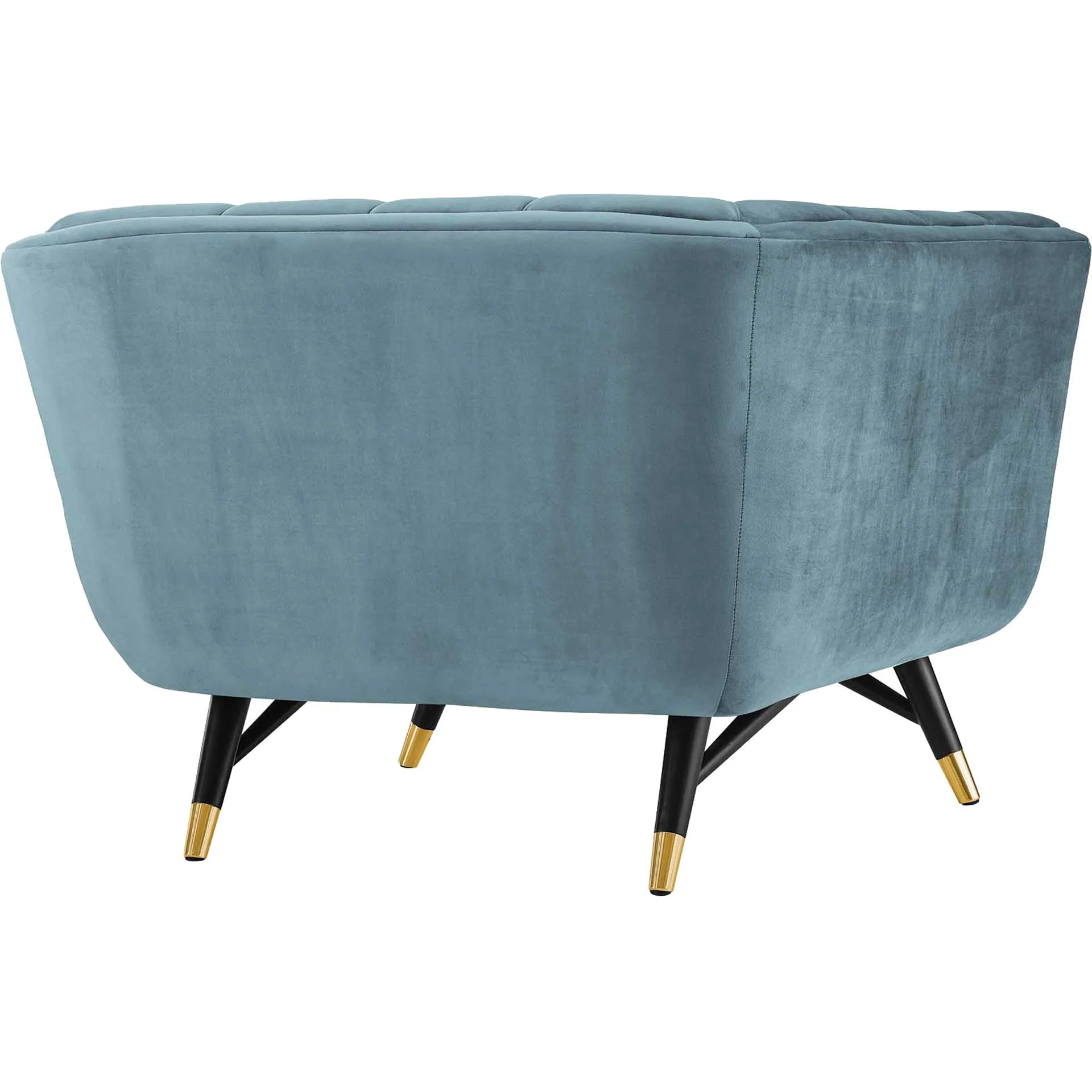 Adrianna Upholstered Velvet Armchair Sea Blue - Image 4