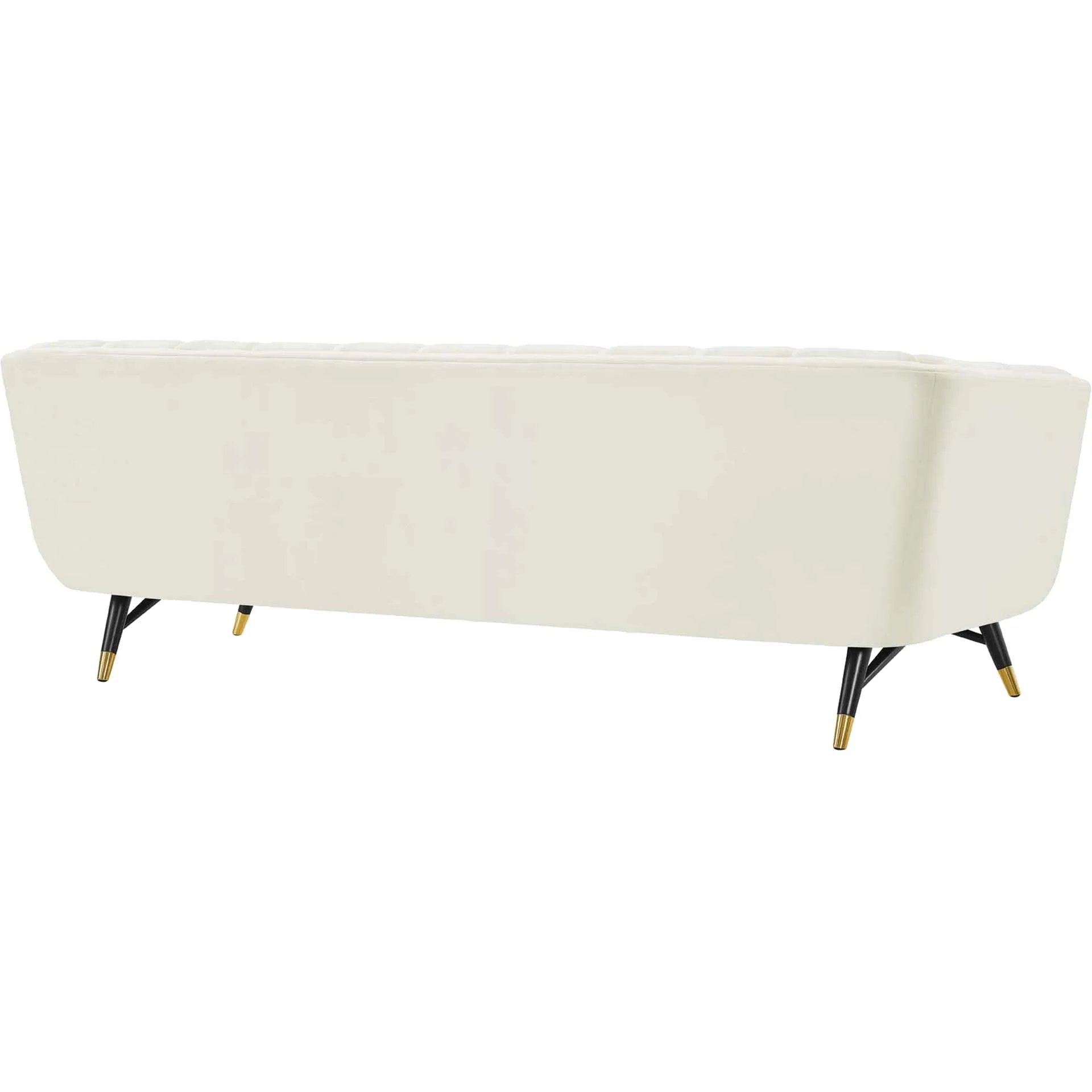 Adrianna Upholstered Velvet Sofa Ivory - Image 3