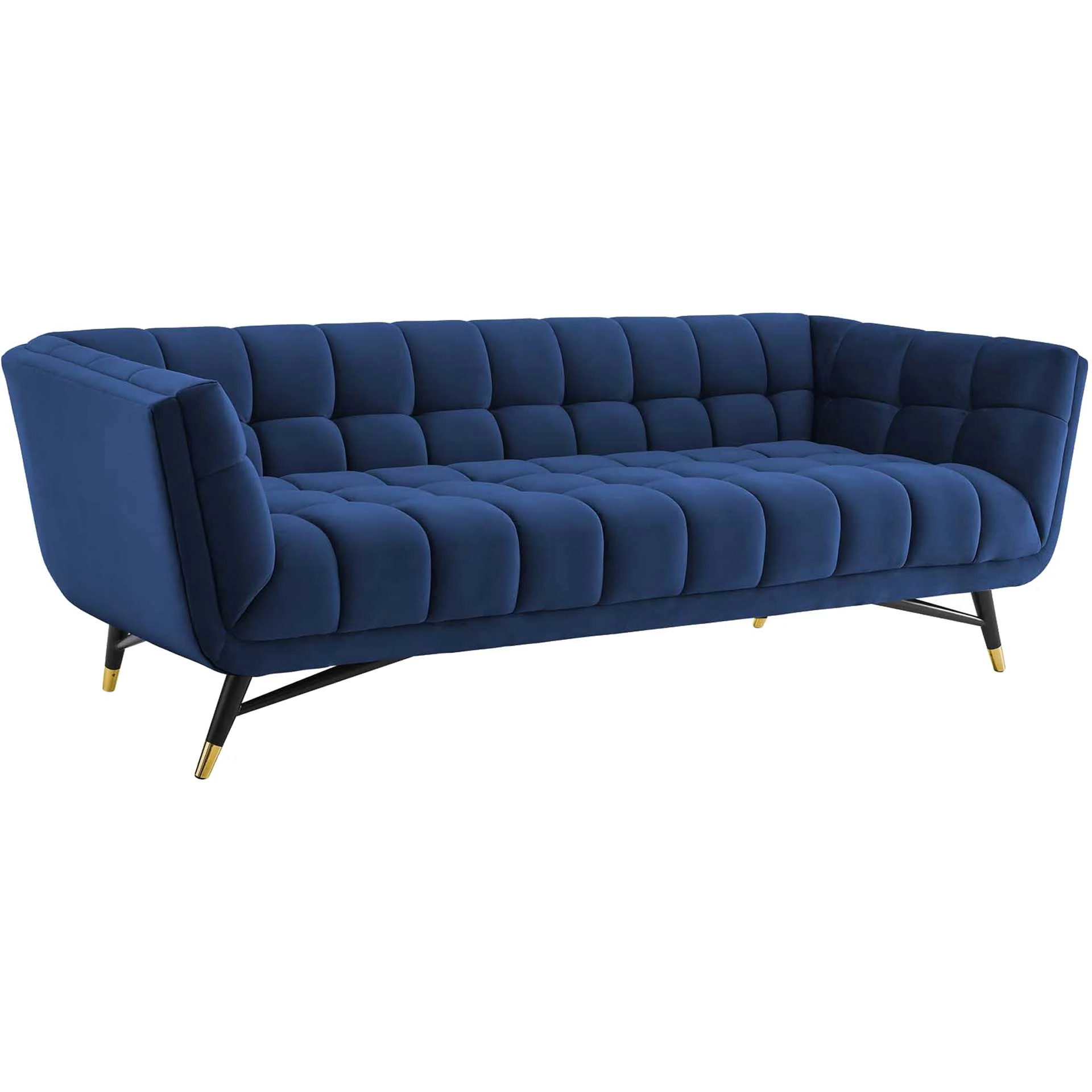 Adrianna Upholstered Velvet Sofa Midnight Blue - Image 2