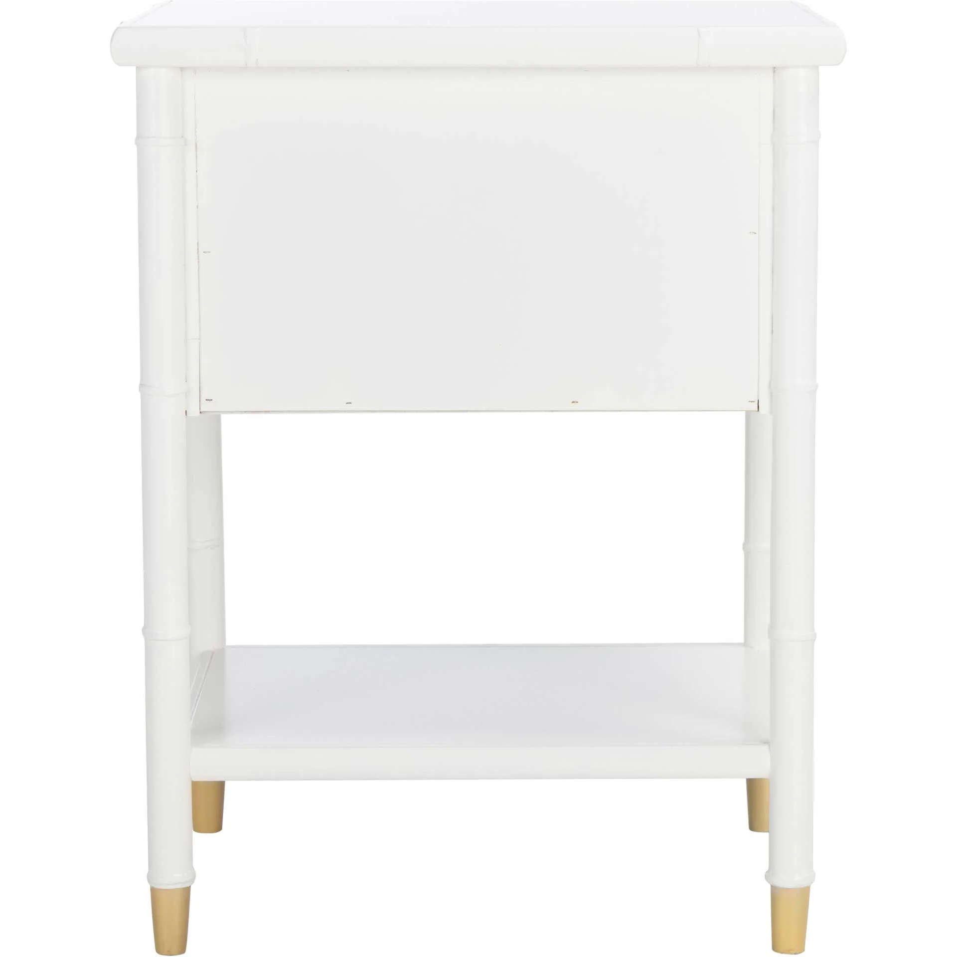 Aharon 2 Drawer 1 Shelf Accent Table White/Gold - Image 3
