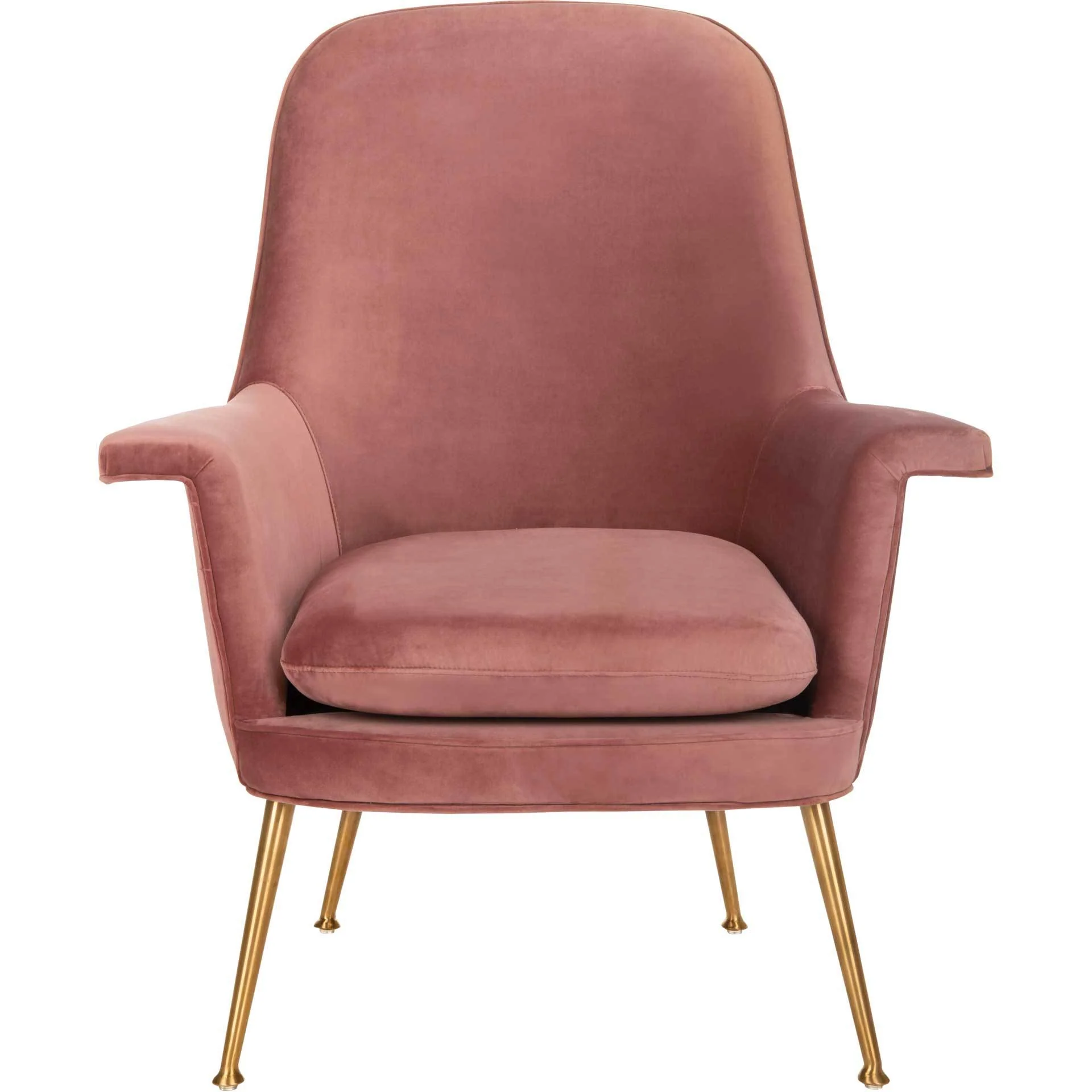 Aidan Velvet Arm Chair Dusty Rose/Gold - Image 2