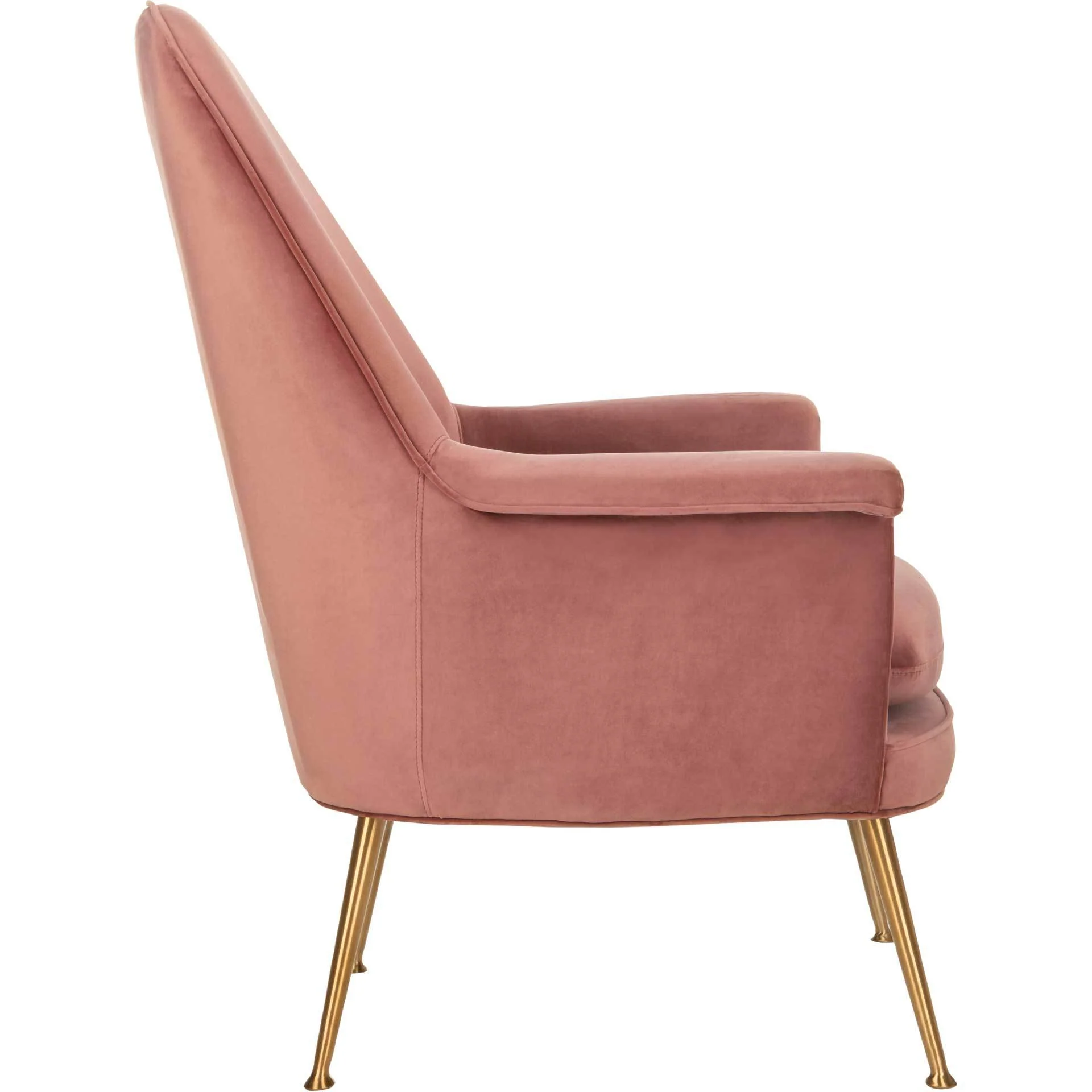 Aidan Velvet Arm Chair Dusty Rose/Gold - Image 3