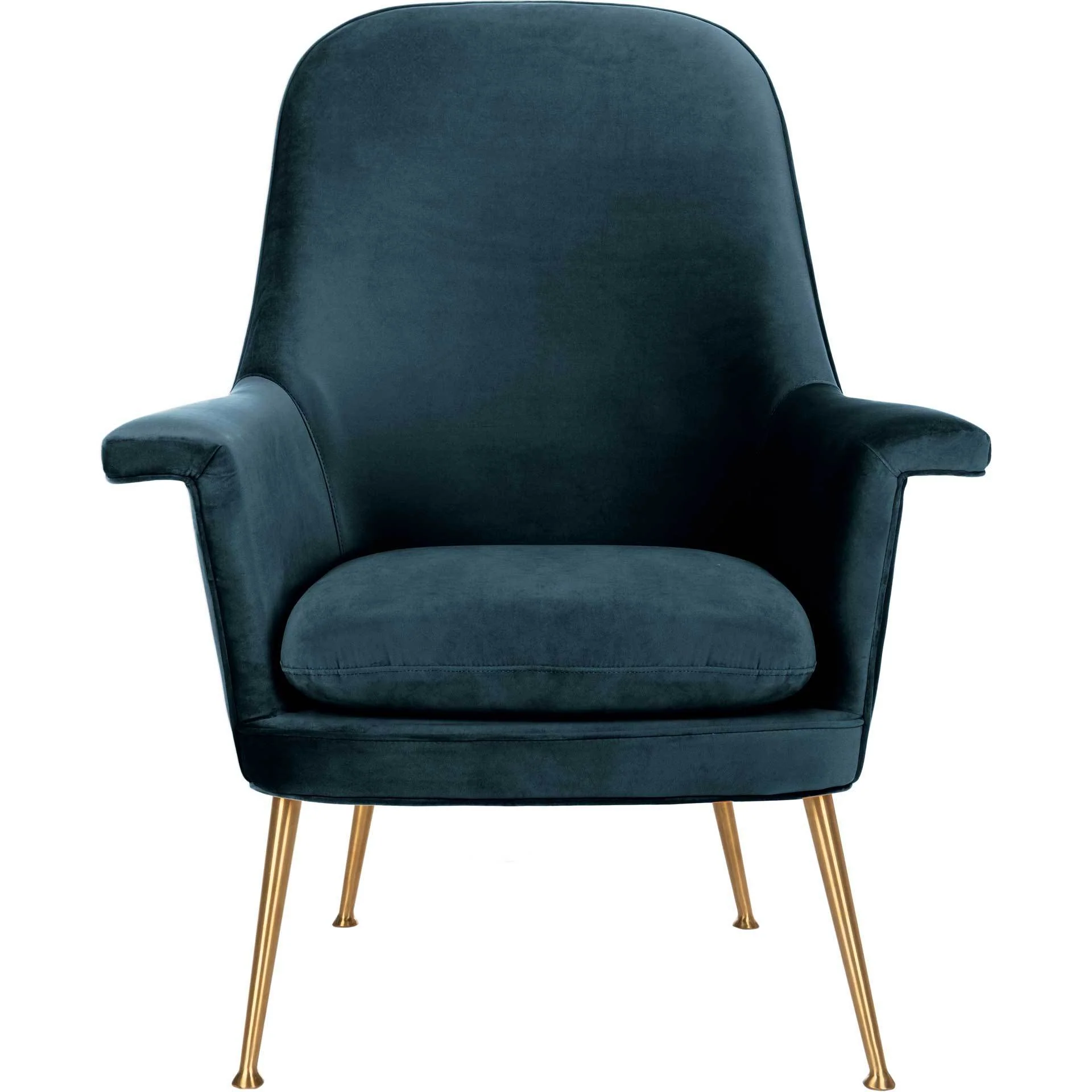 Aidan Velvet Arm Chair Navy/Gold - Image 2