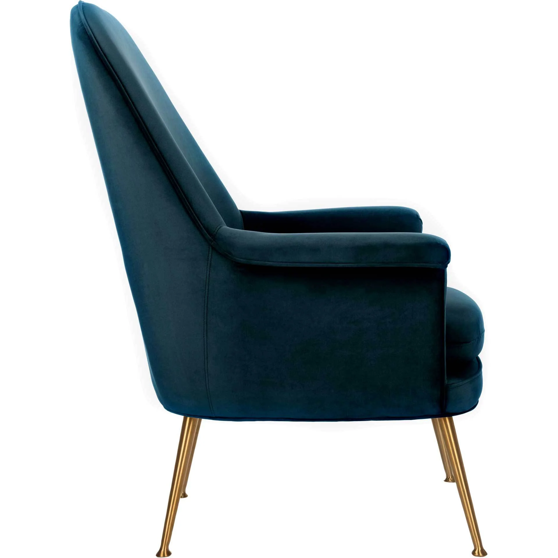 Aidan Velvet Arm Chair Navy/Gold - Image 3