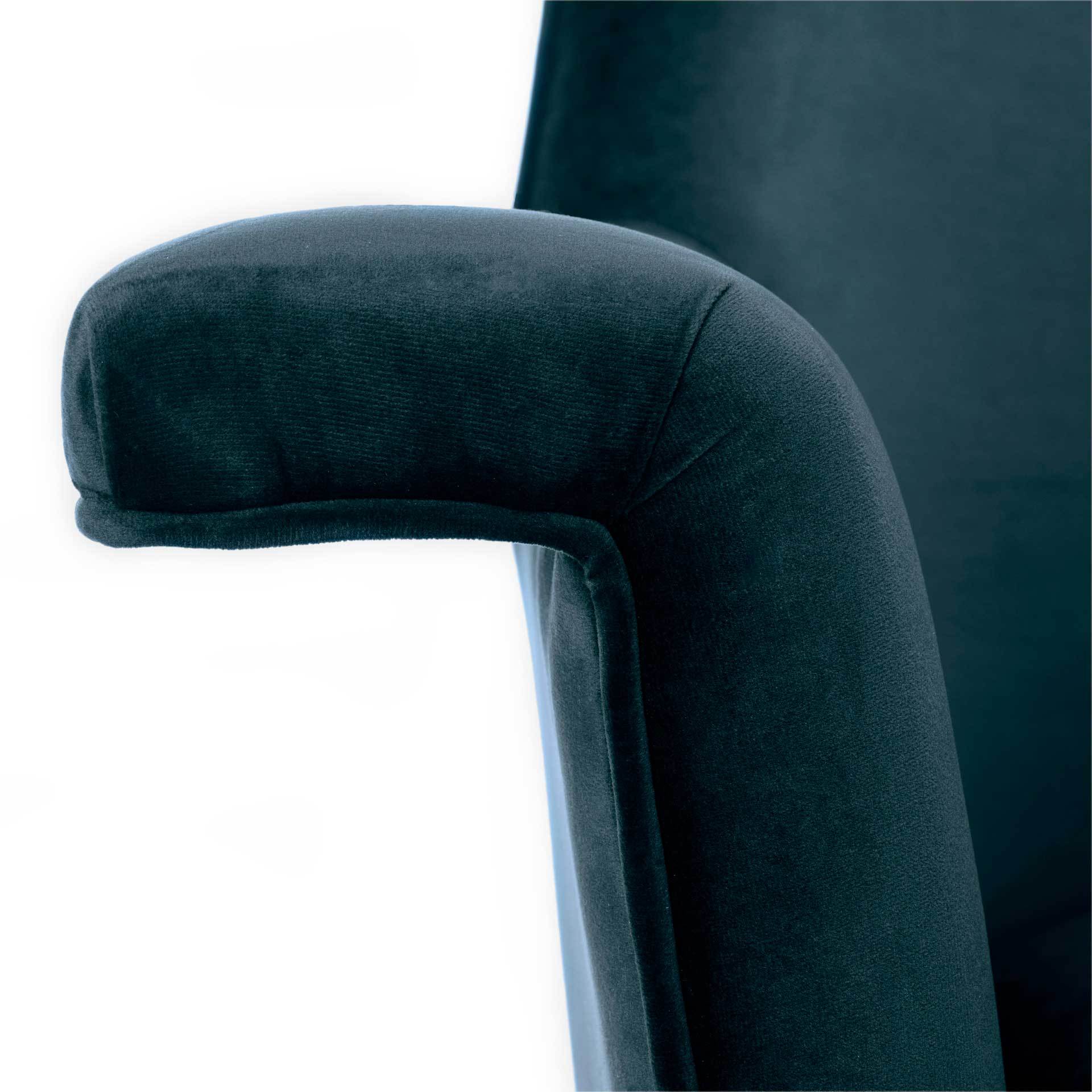 Aidan Velvet Arm Chair Navy/Gold - Image 6