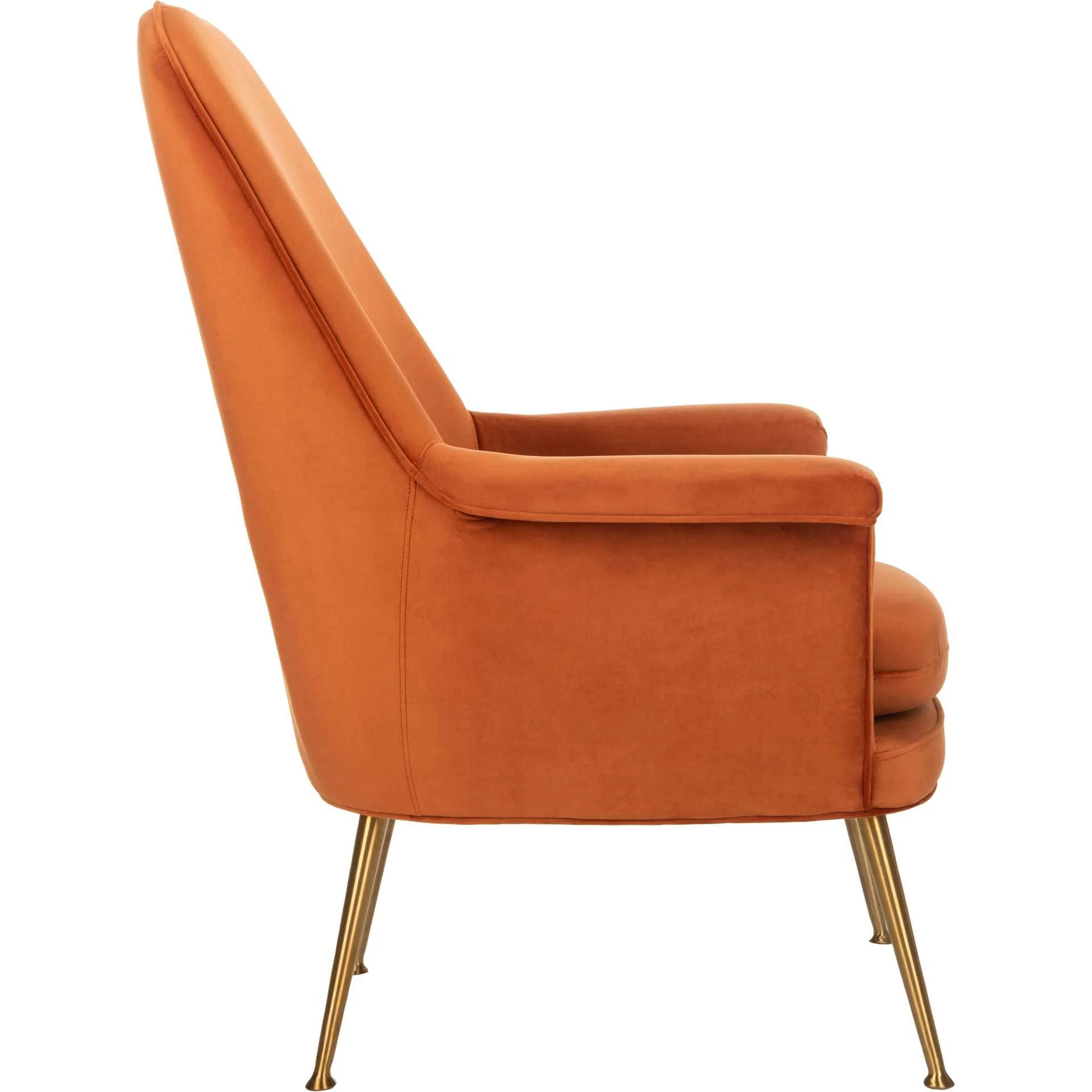 Aidan Velvet Arm Chair Sienna/Gold - Image 3