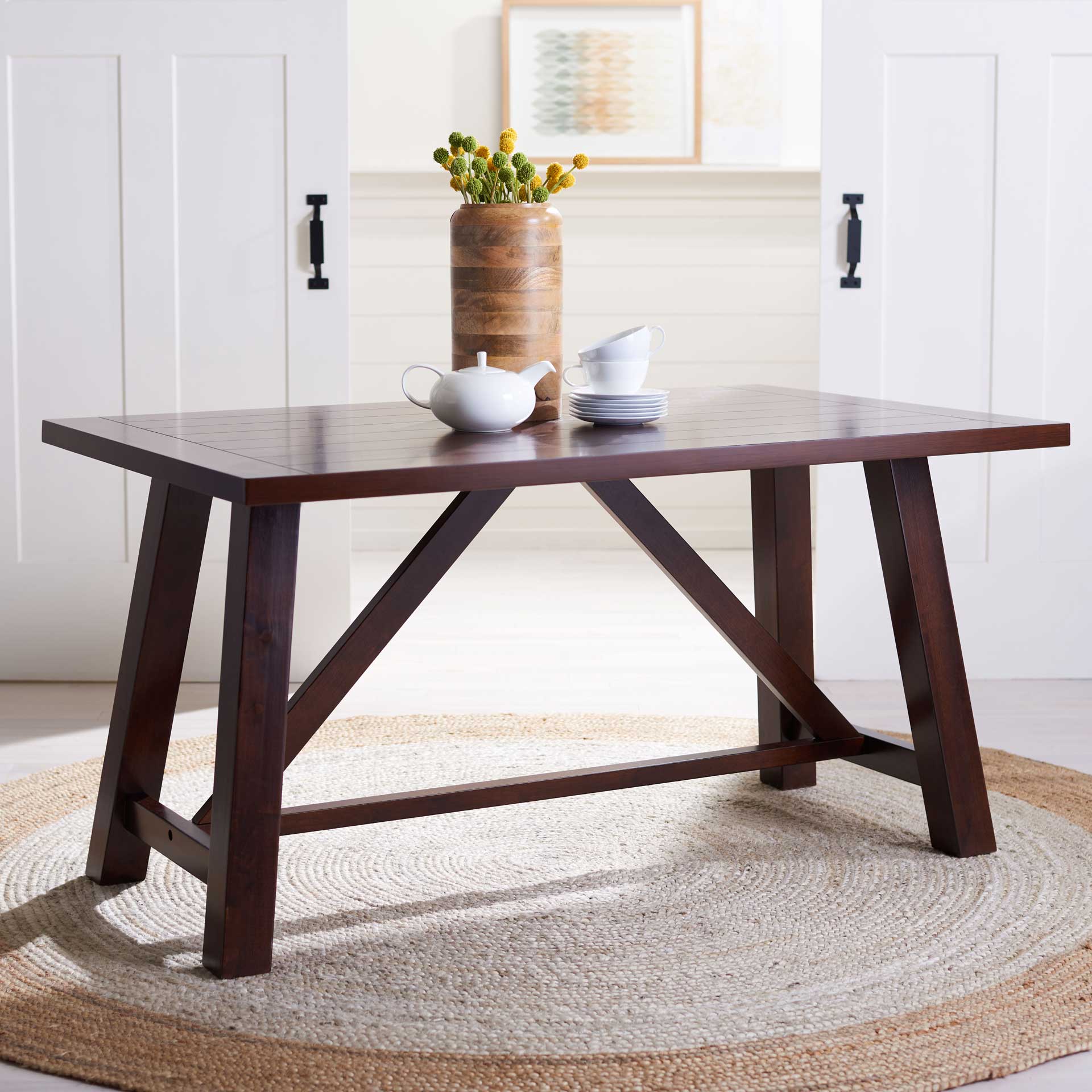 Aileen Rectangle Dining Table Brown - Image 6
