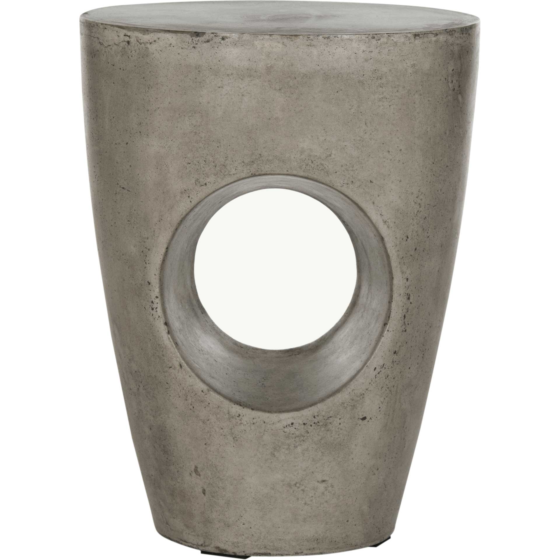 Aimee Modern Concrete Round Accent Table Dark Gray - Image 2