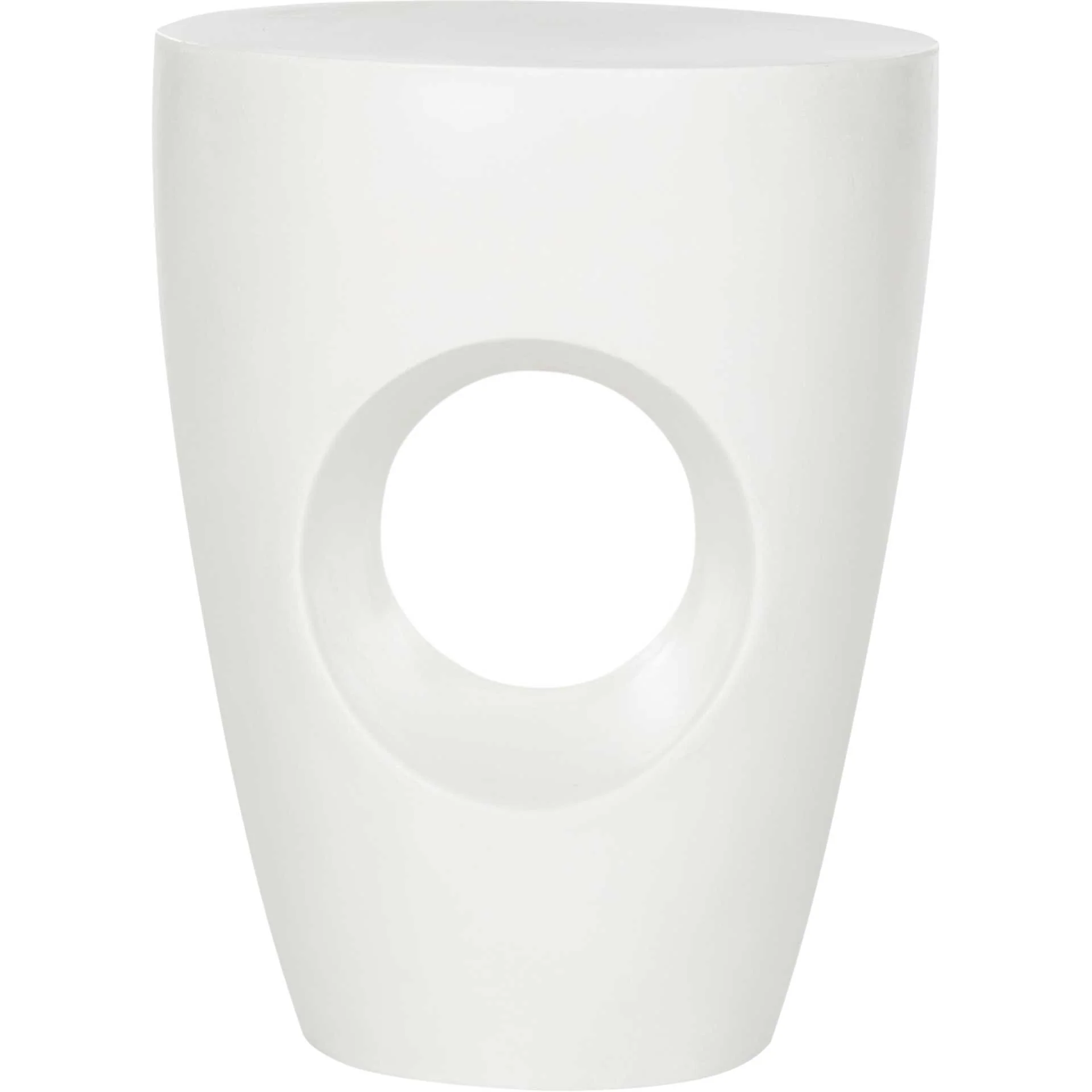 Aimee Modern Concrete Round Accent Table Ivory - Image 2