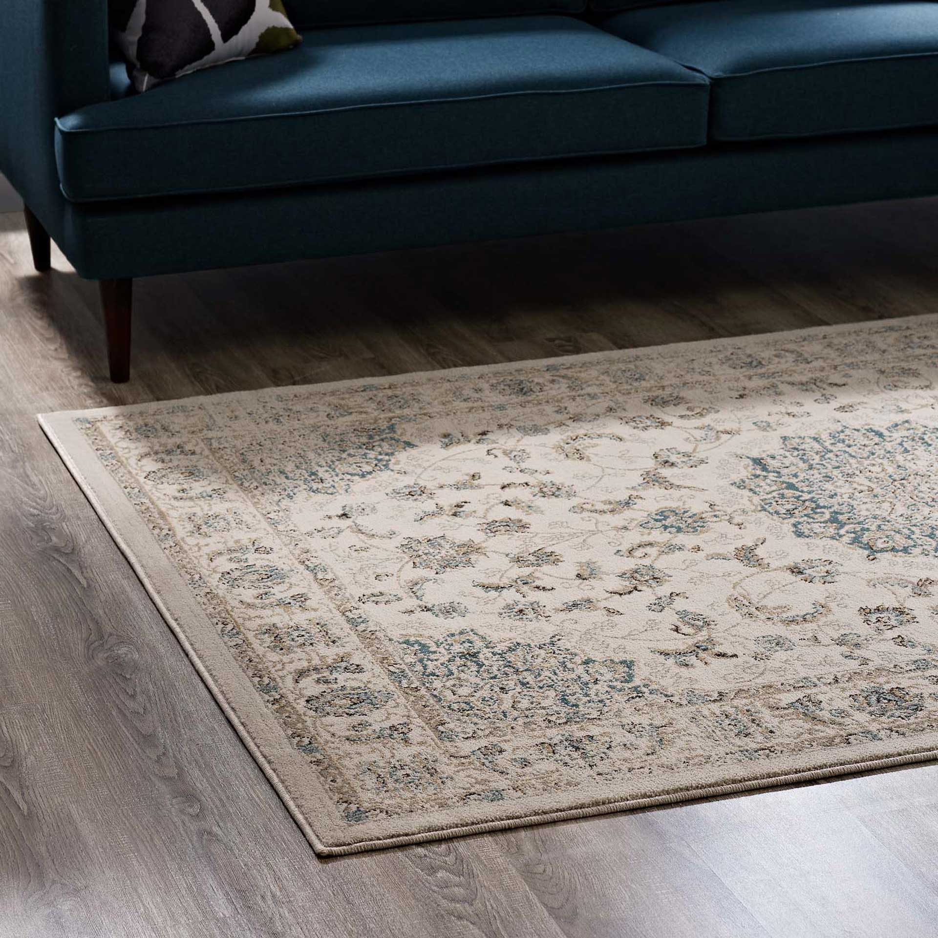 Airlington Area Rug Teal/Beige - Image 6