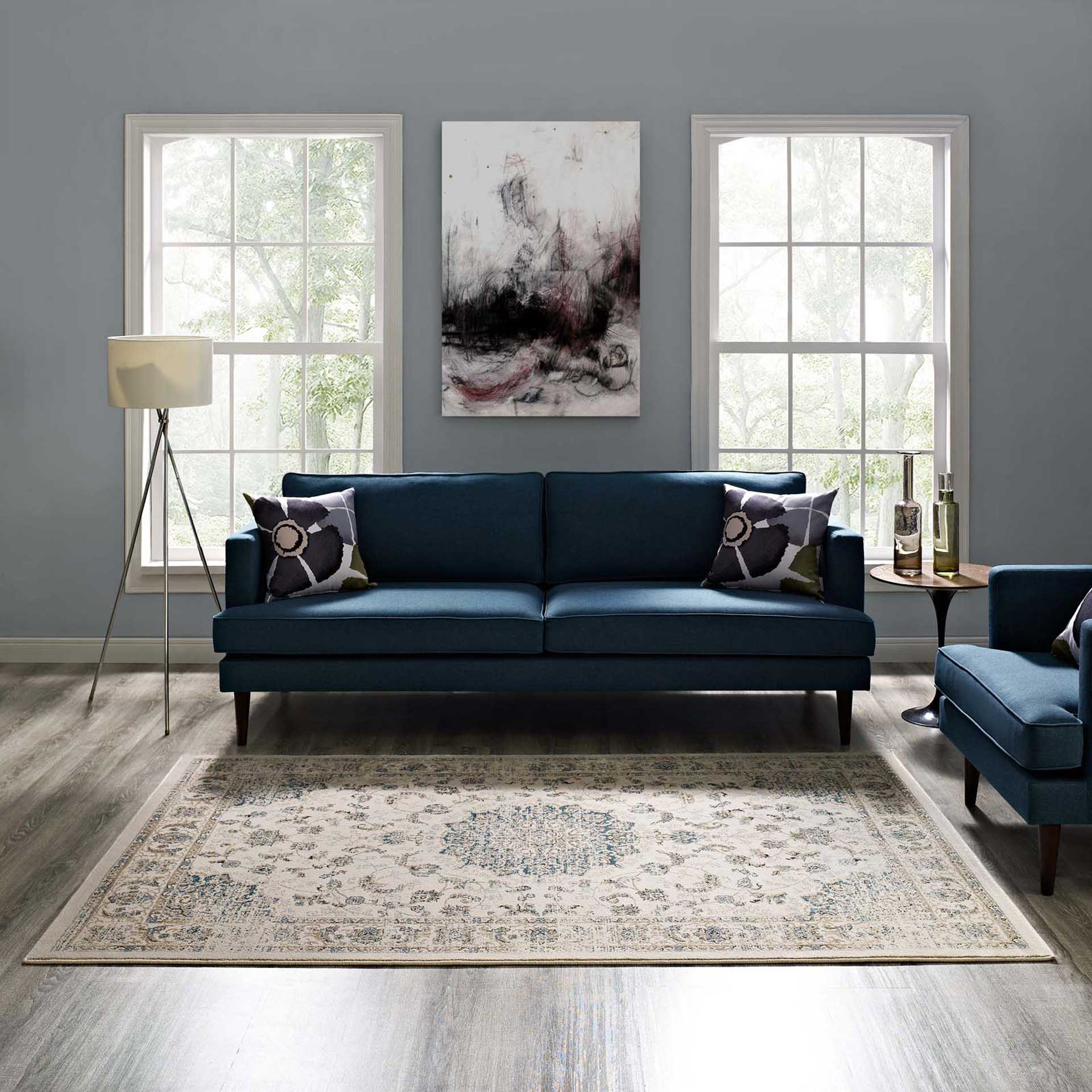 Airlington Area Rug Teal/Beige - Image 7