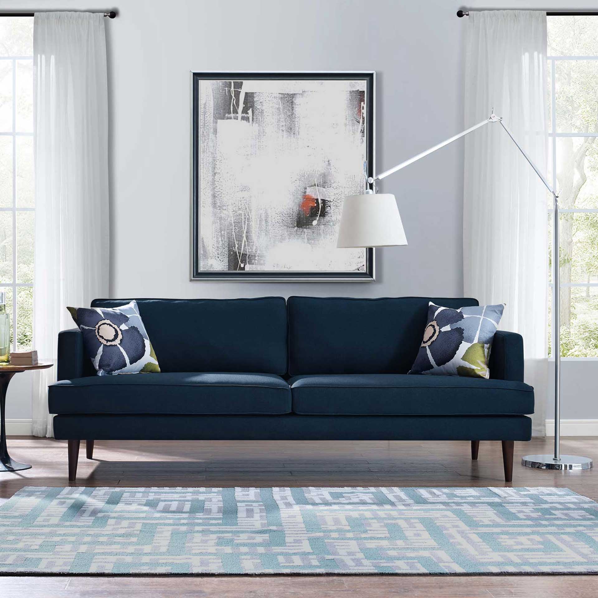 Aisley Upholstered Fabric Sofa Blue - Image 4