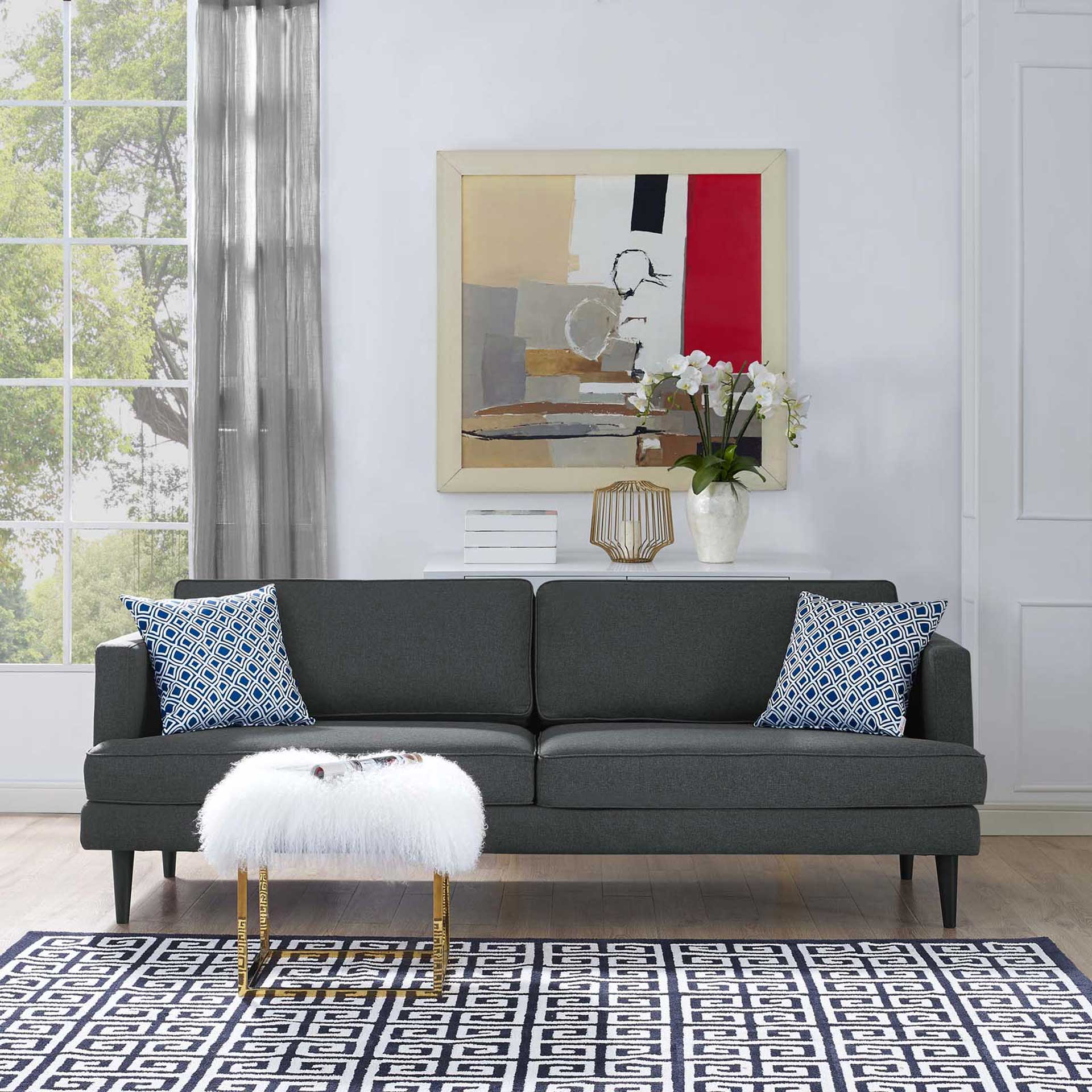 Aisley Upholstered Fabric Sofa Gray - Image 4