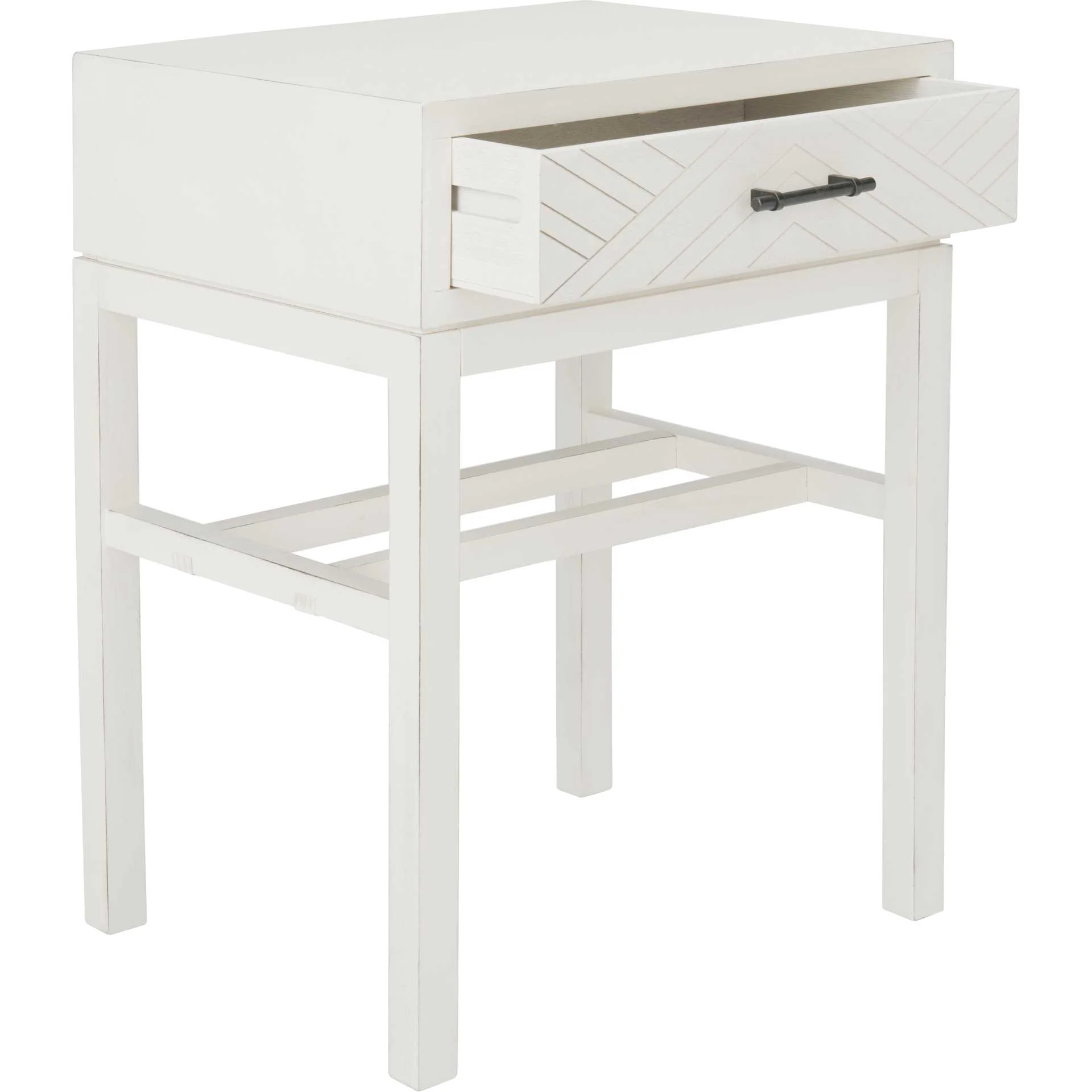 Ajani 1 Drawer Accent Table Distressed White - Image 2