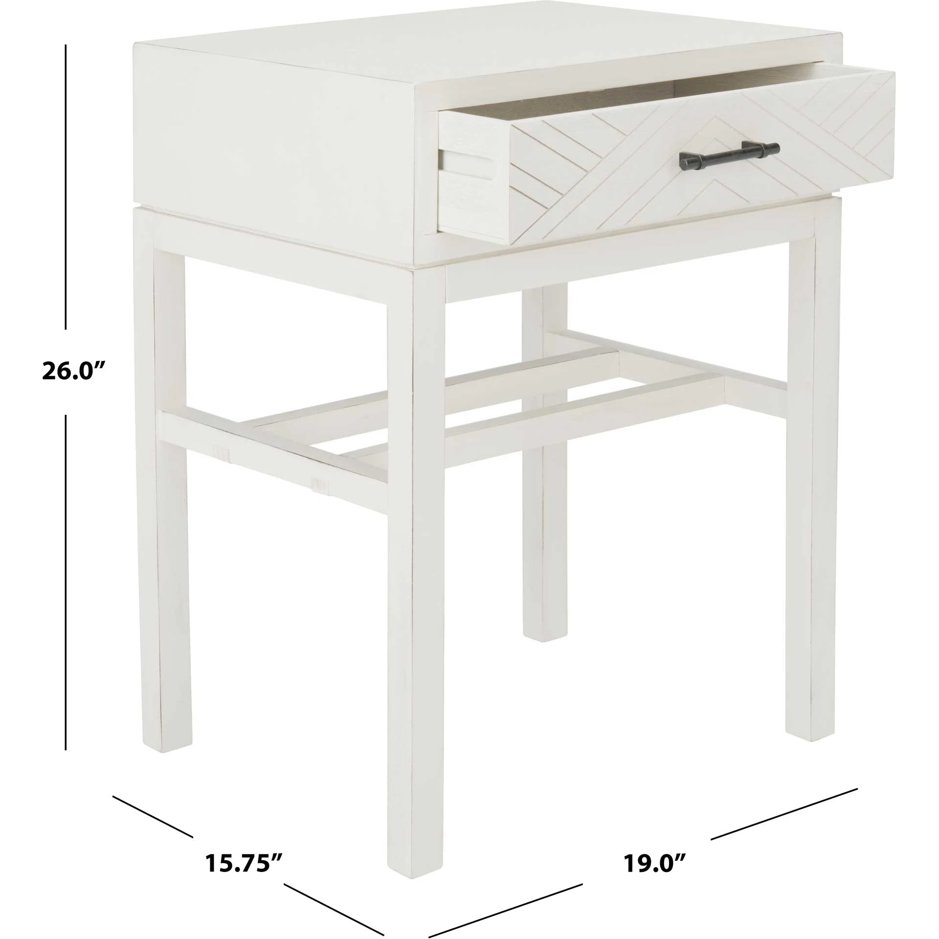Ajani 1 Drawer Accent Table Distressed White - Image 9