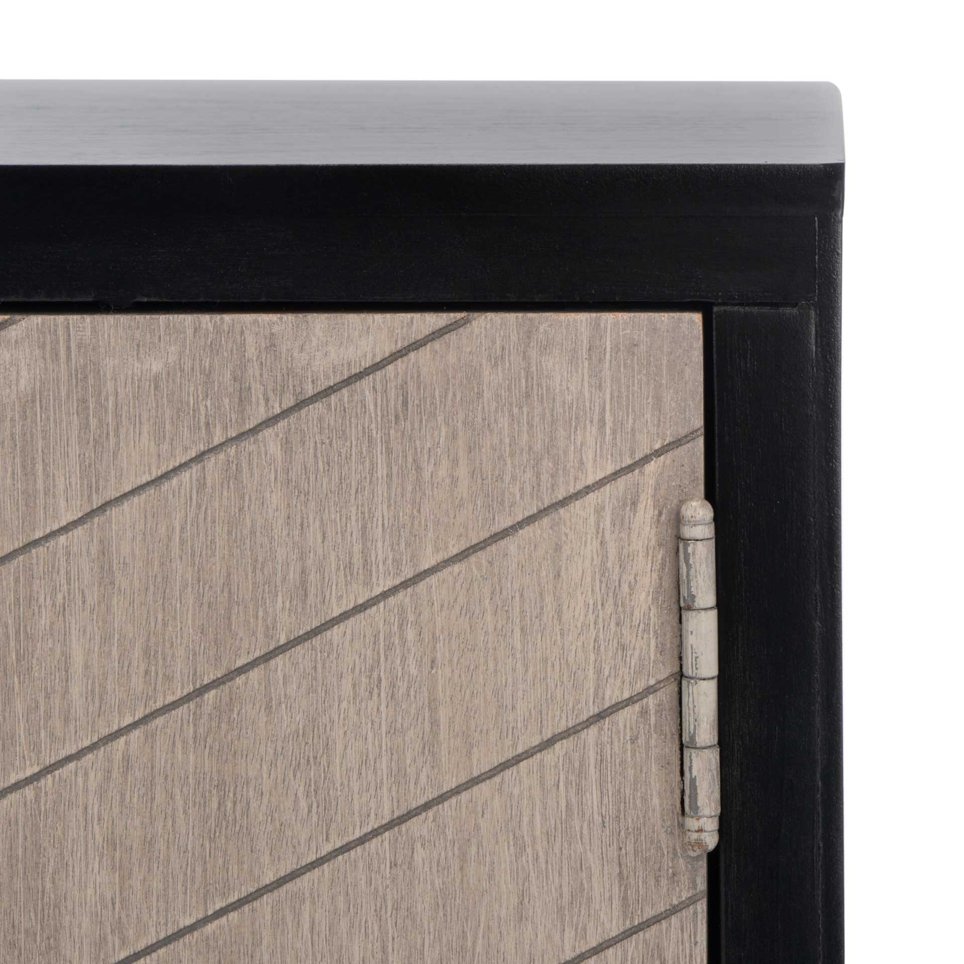 Ajani 2 Door 1 Shelf Media Stand Black/Greige - Image 5