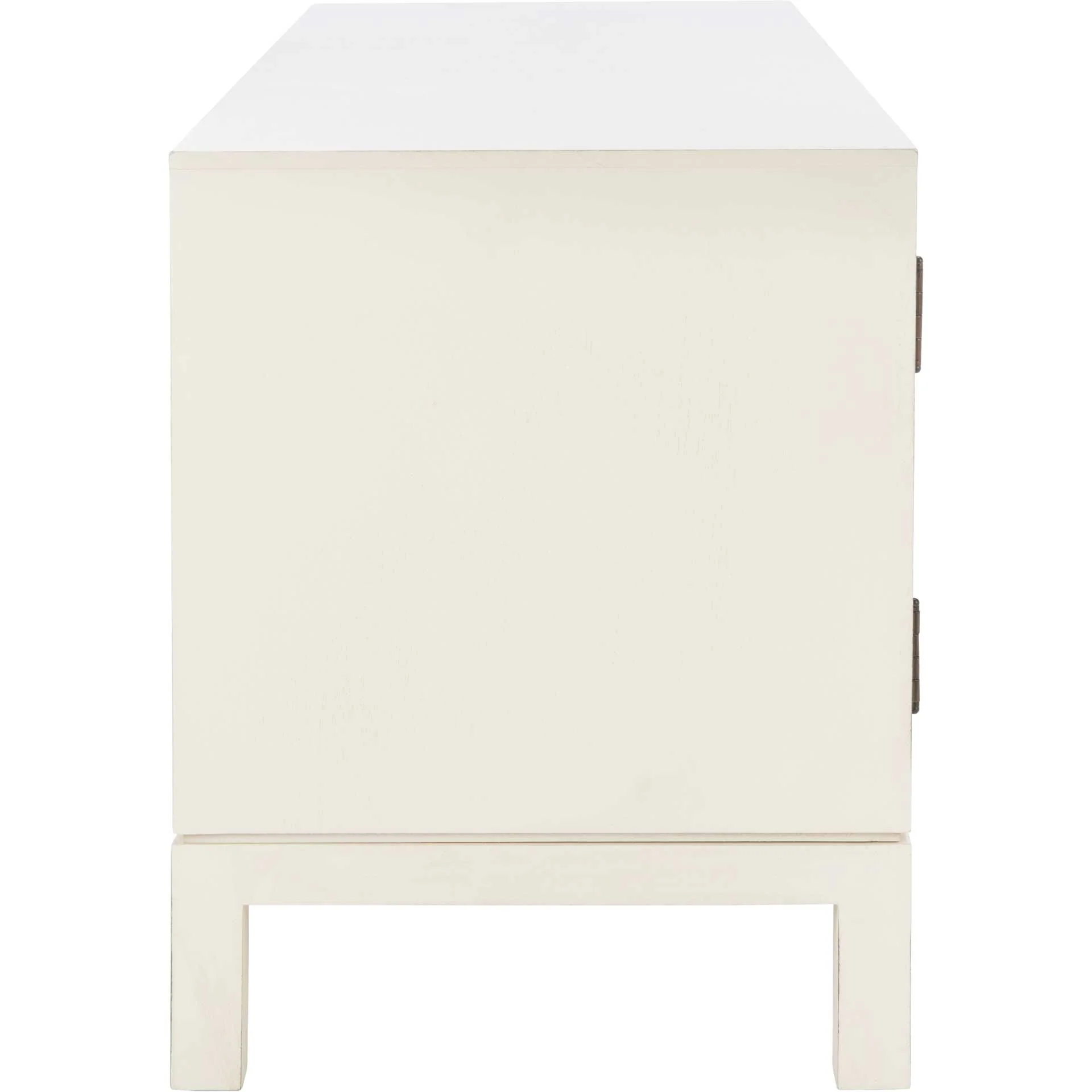 Ajani Media Stand Distressed White/Honey Brown - Image 3