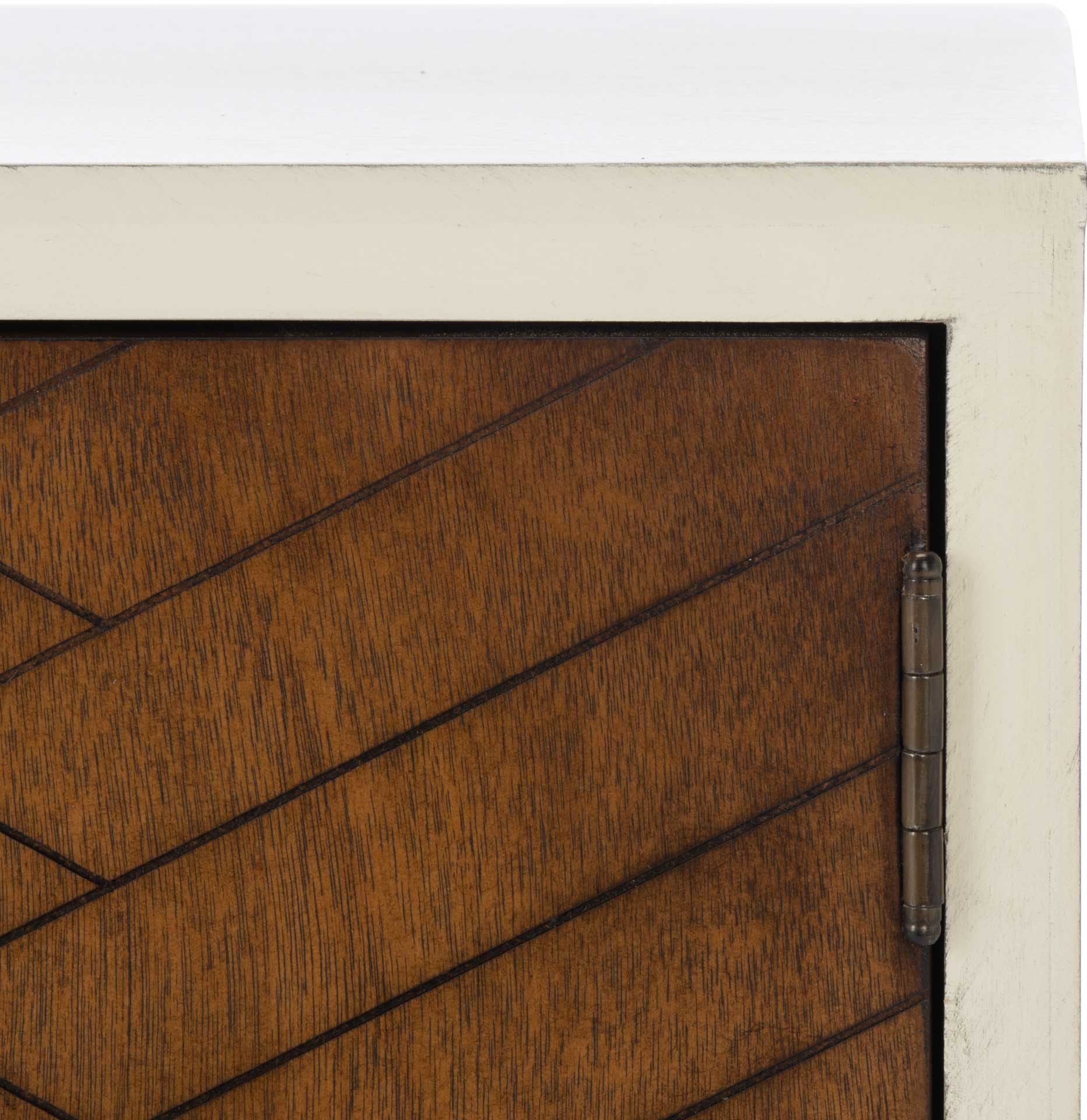 Ajani Media Stand Distressed White/Honey Brown - Image 5