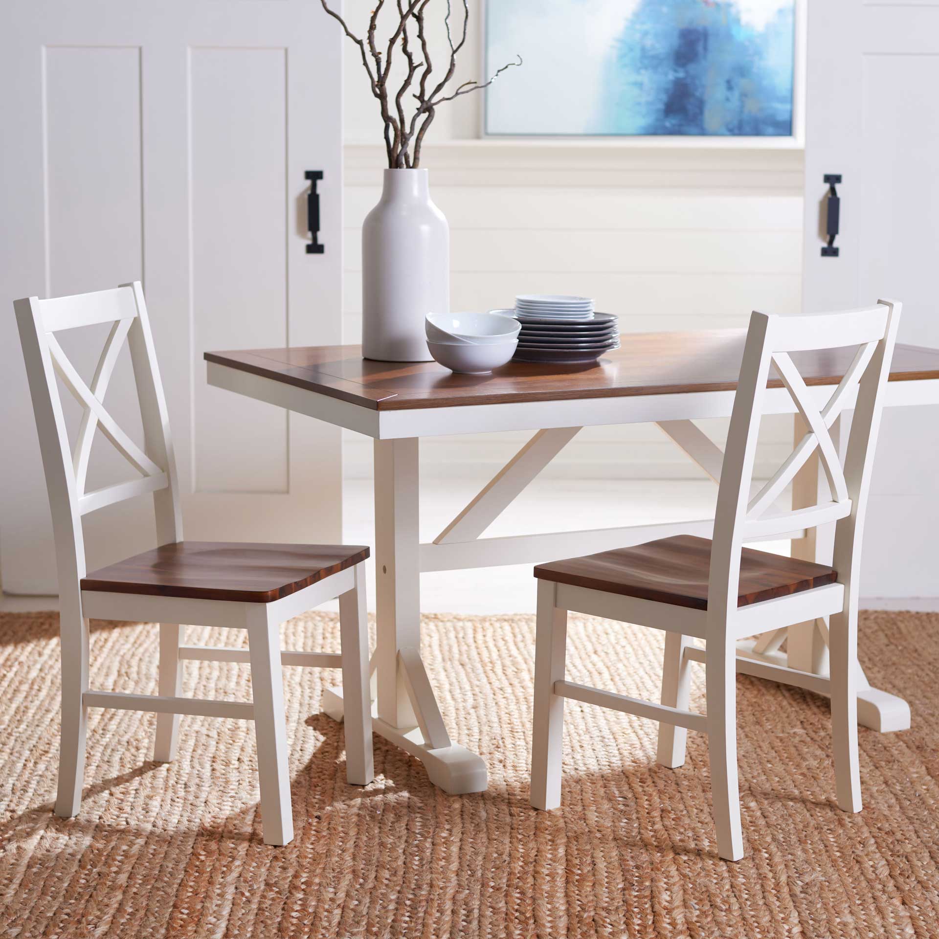 Akito Rectangle Dining Table White/Natural - Image 7